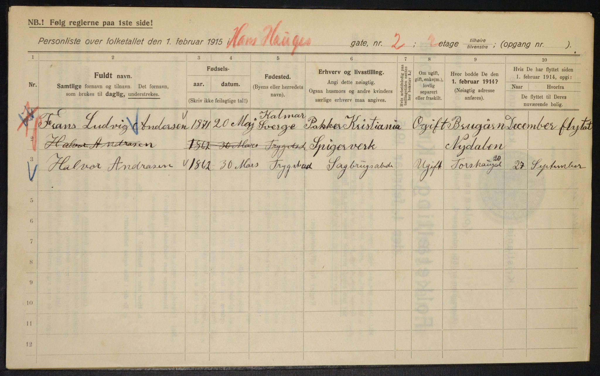 OBA, Municipal Census 1915 for Kristiania, 1915, p. 34341