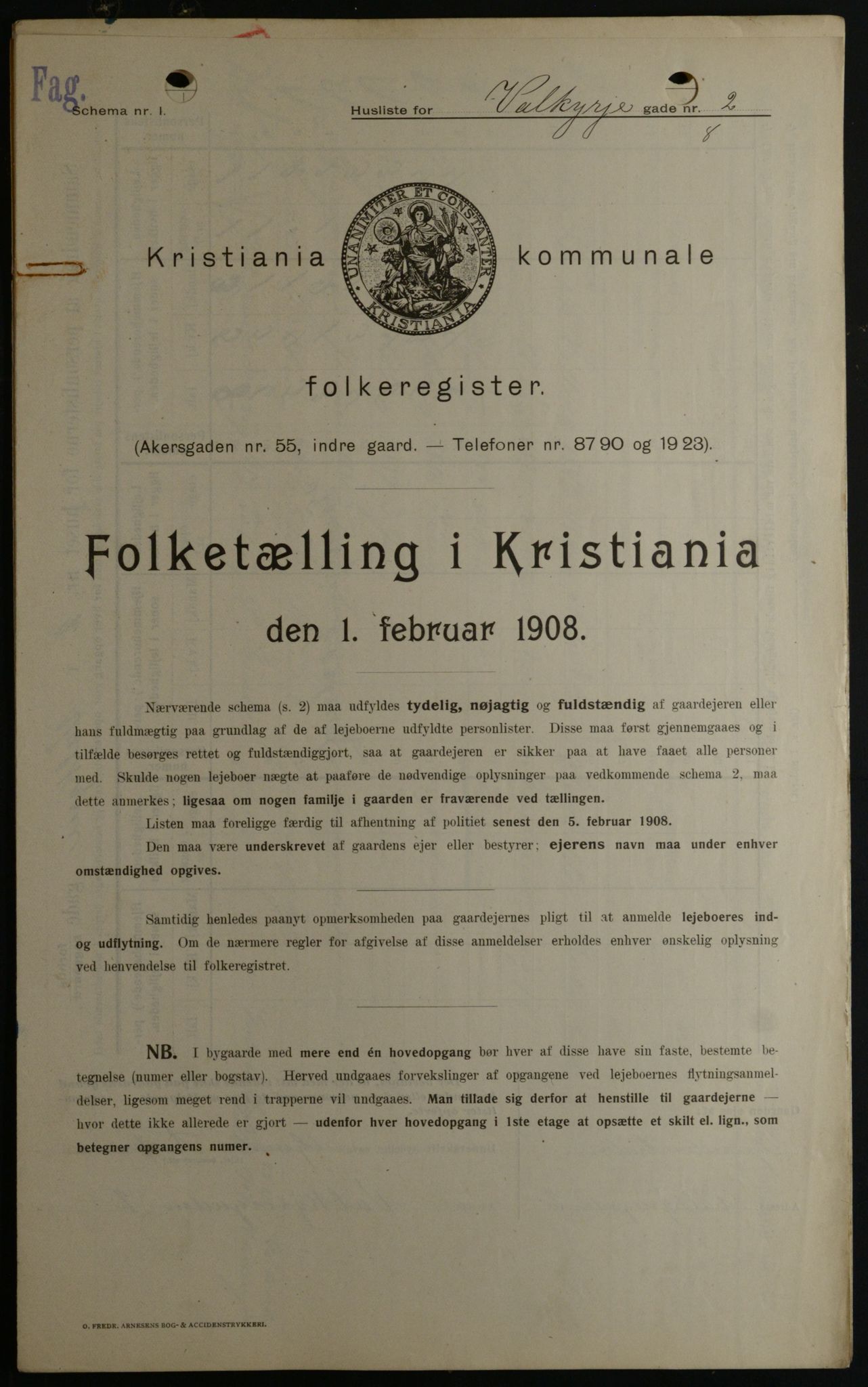 OBA, Municipal Census 1908 for Kristiania, 1908, p. 109179