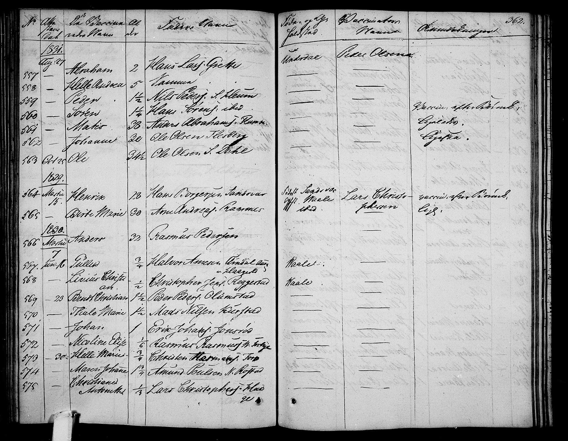 Våle kirkebøker, AV/SAKO-A-334/F/Fa/L0008: Parish register (official) no. I 8, 1824-1844, p. 362