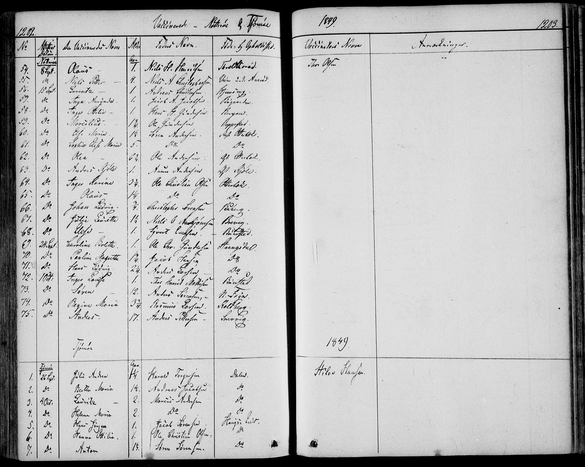 Nøtterøy kirkebøker, AV/SAKO-A-354/F/Fa/L0005: Parish register (official) no. I 5, 1839-1852, p. 1202-1203