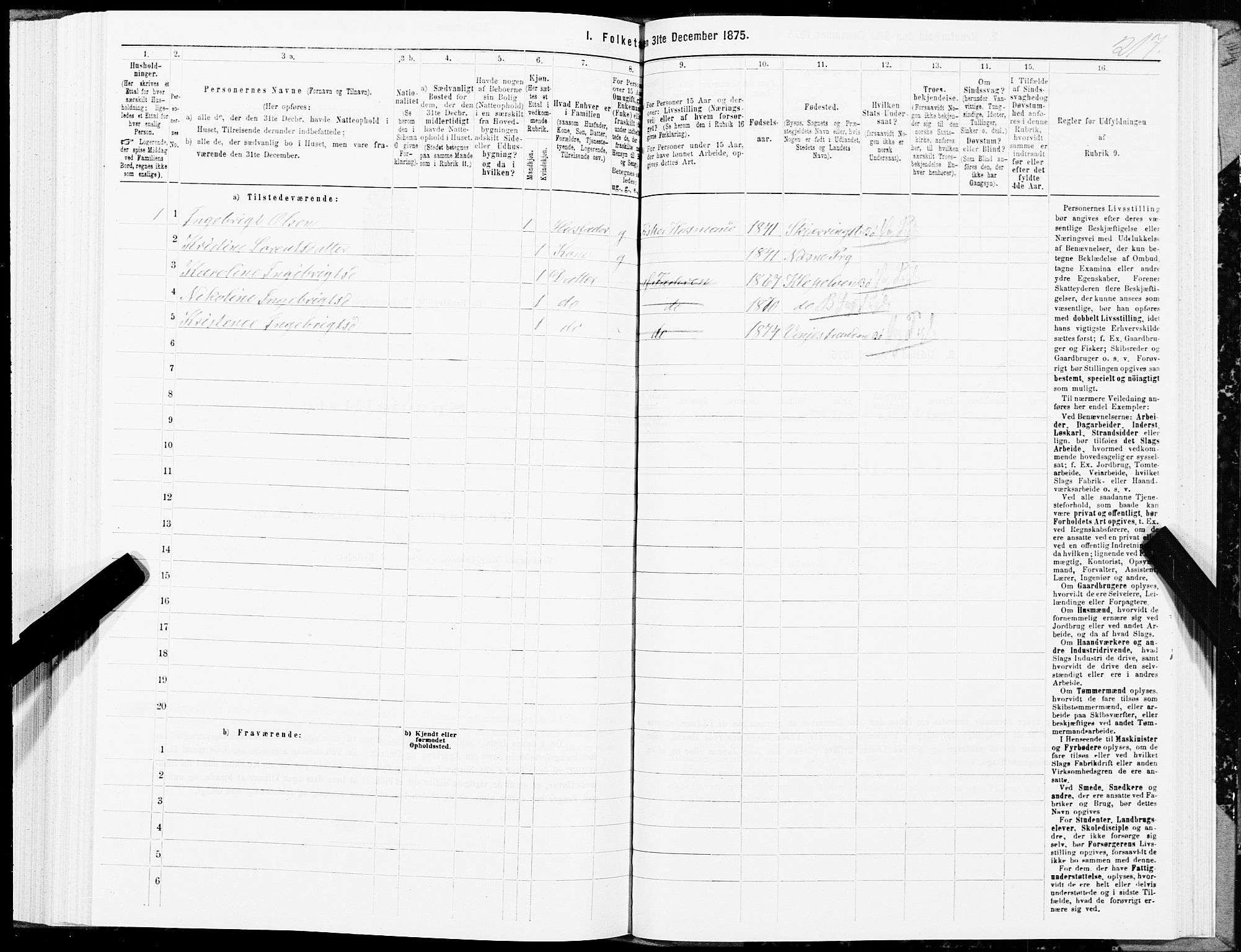 SAT, 1875 census for 1867P Bø, 1875, p. 1217