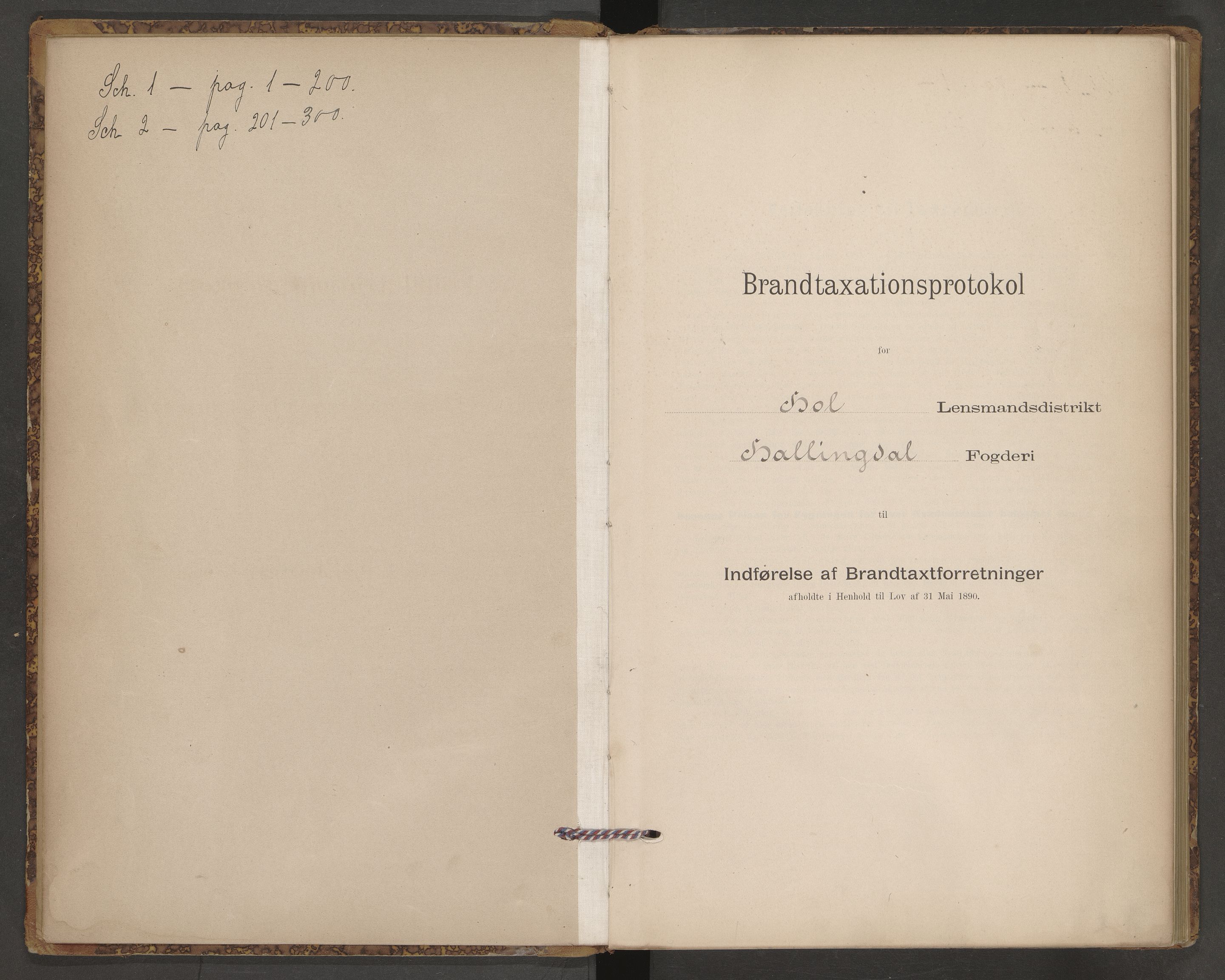 Hol lensmannskontor, AV/SAKO-A-512/Y/Yc/Ycb/L0001: Skjematakstprotokoll, 1896-1935