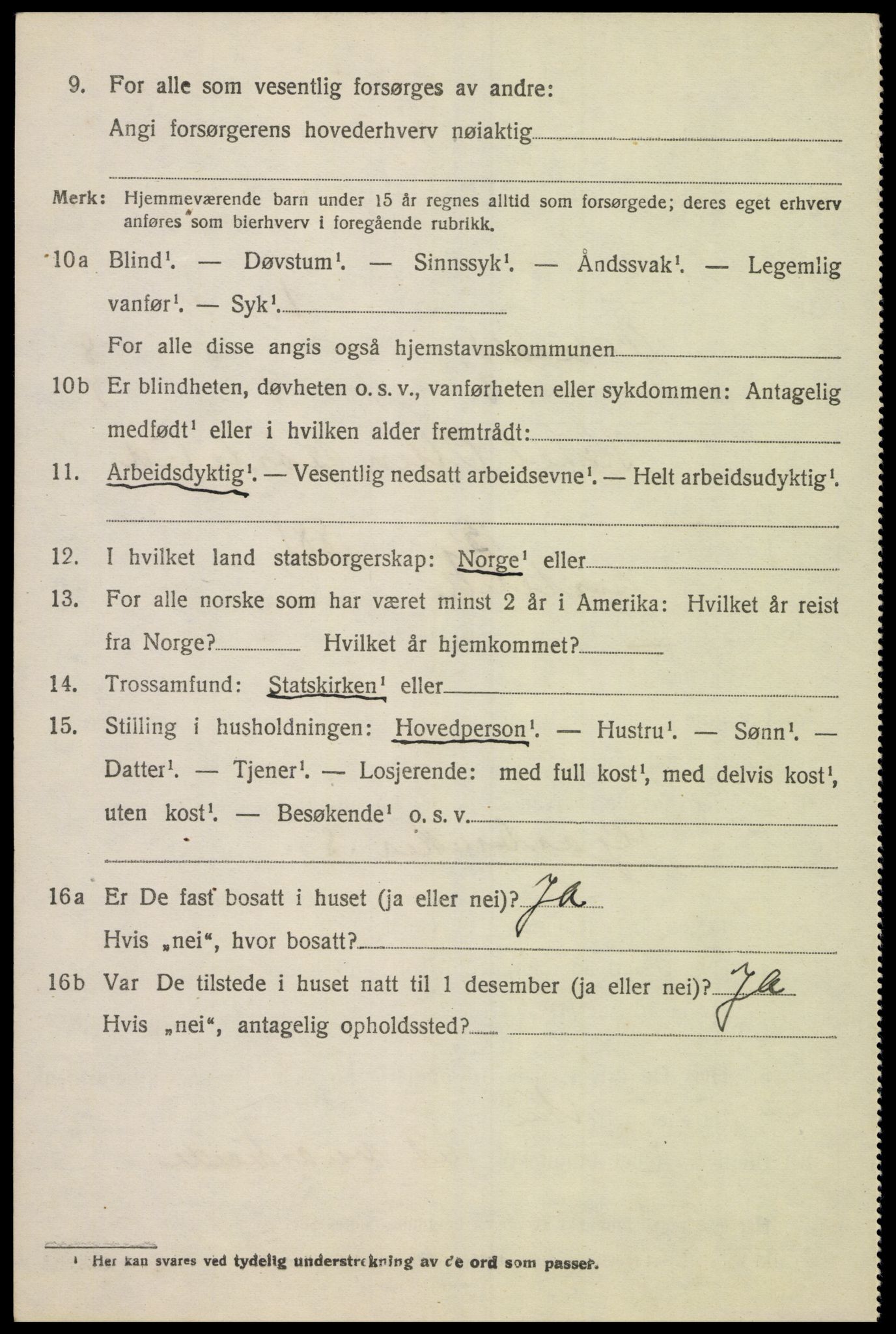 SAK, 1920 census for Åseral, 1920, p. 2463