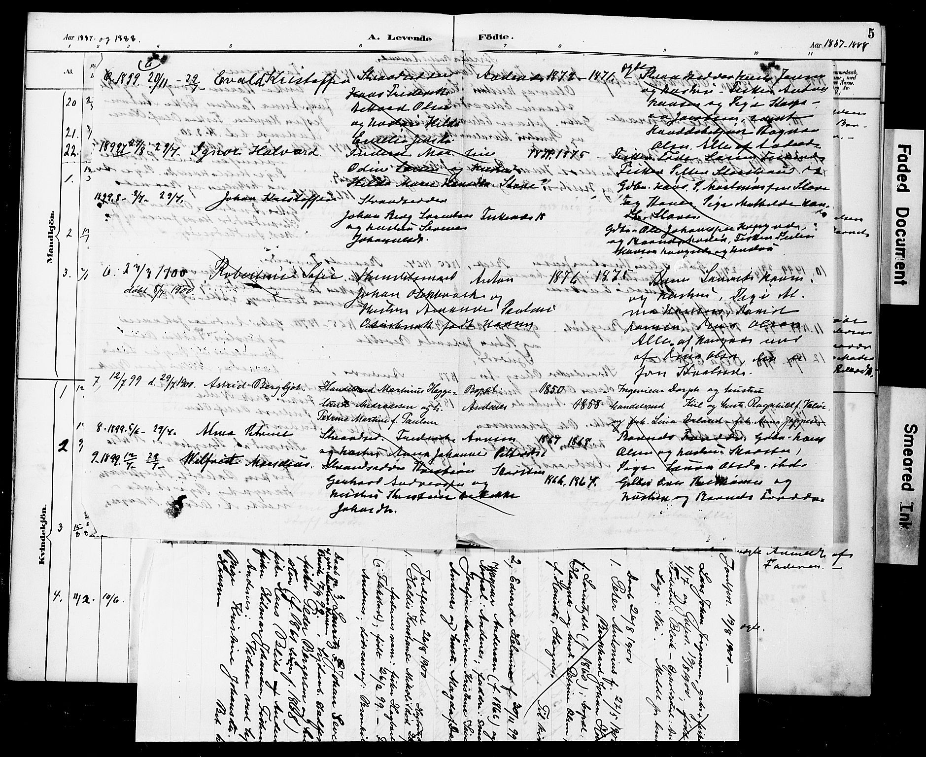 Ministerialprotokoller, klokkerbøker og fødselsregistre - Nordland, SAT/A-1459/899/L1448: Parish register (copy) no. 899C03, 1887-1902, p. 5