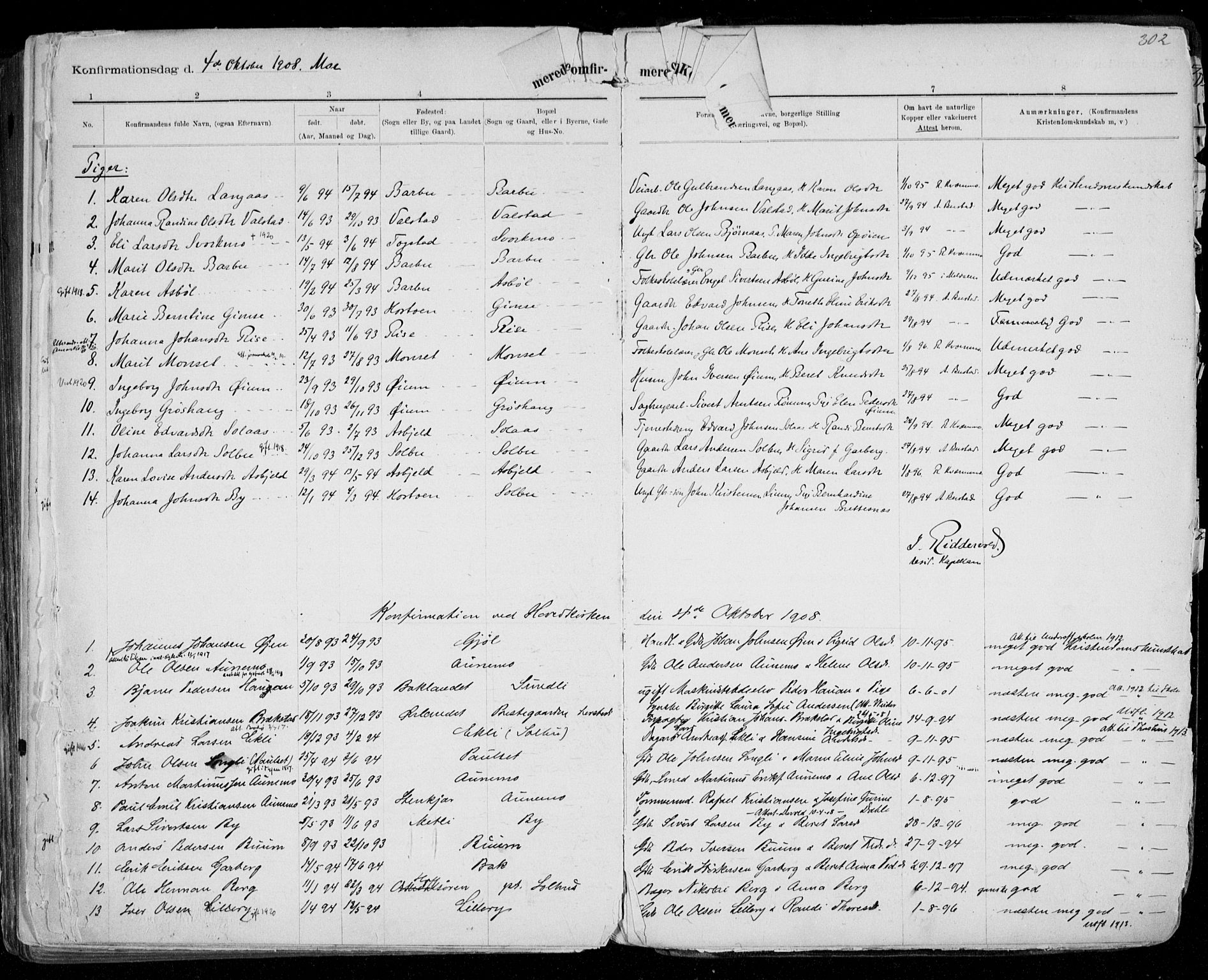 Ministerialprotokoller, klokkerbøker og fødselsregistre - Sør-Trøndelag, SAT/A-1456/668/L0811: Parish register (official) no. 668A11, 1894-1913, p. 302