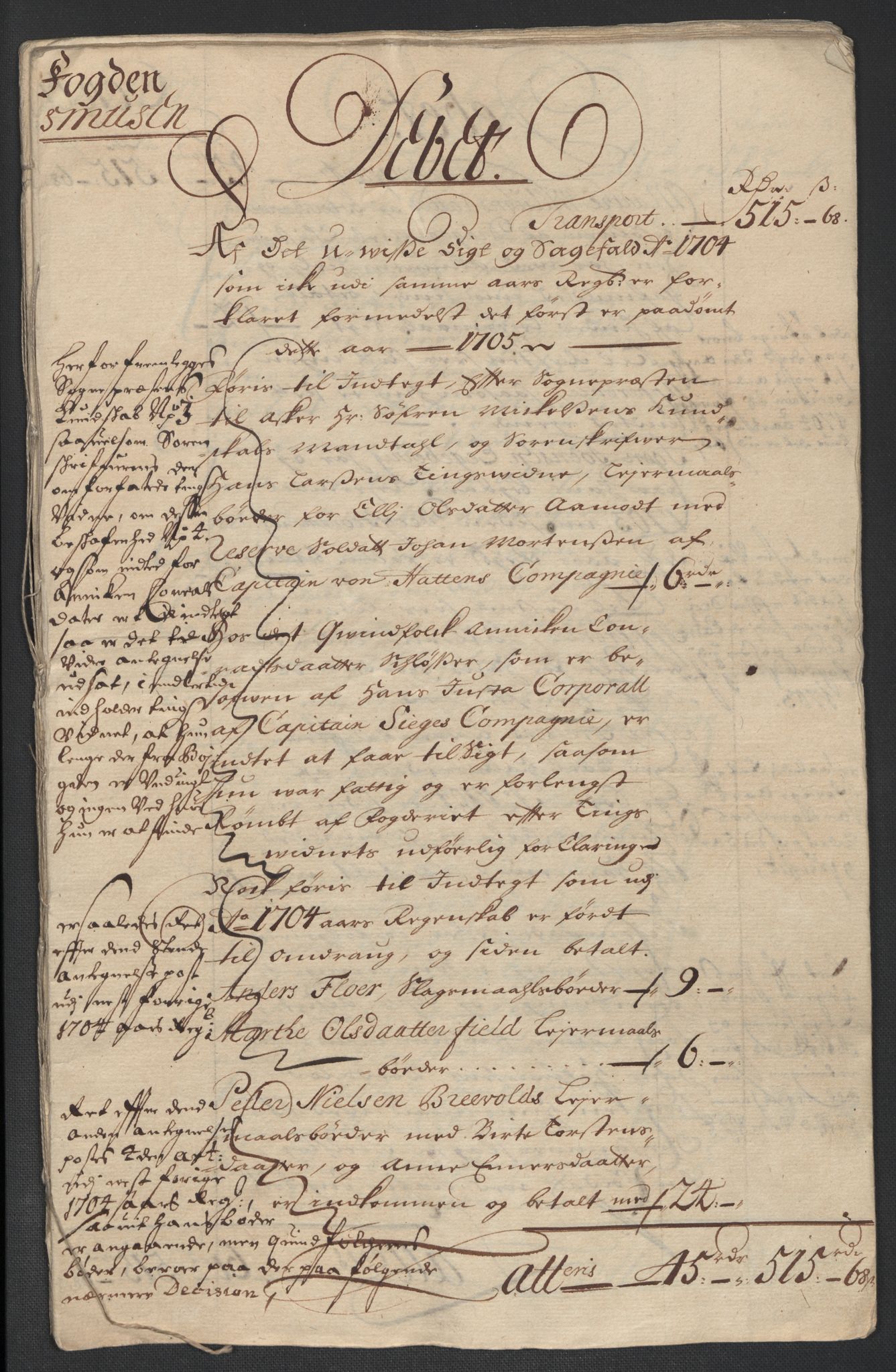 Rentekammeret inntil 1814, Reviderte regnskaper, Fogderegnskap, AV/RA-EA-4092/R10/L0446: Fogderegnskap Aker og Follo, 1705-1706, p. 5