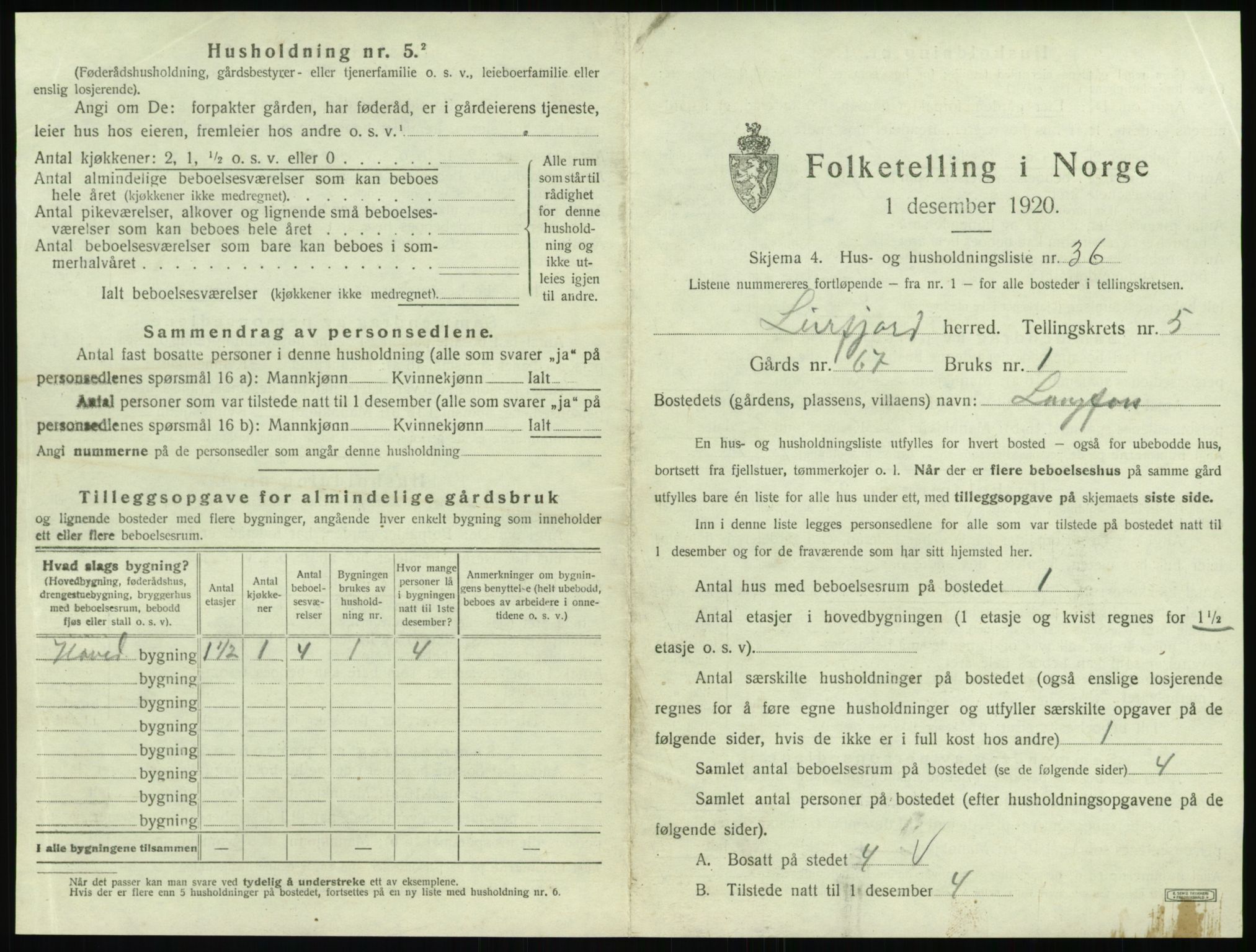 SAT, 1920 census for Leirfjord, 1920, p. 511