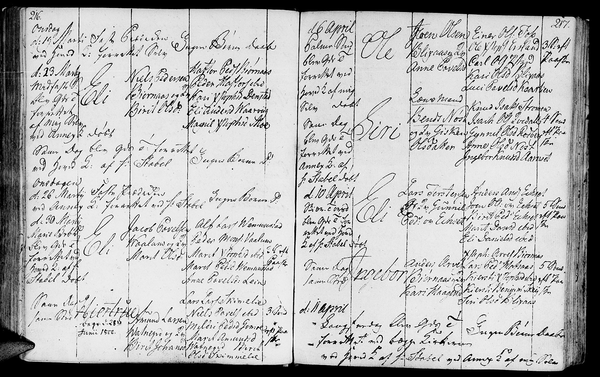 Ministerialprotokoller, klokkerbøker og fødselsregistre - Sør-Trøndelag, AV/SAT-A-1456/646/L0606: Parish register (official) no. 646A04, 1791-1805, p. 216-217
