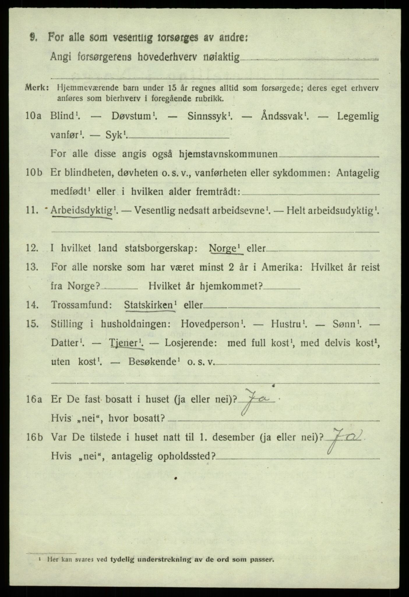 SAB, 1920 census for Austevoll, 1920, p. 5639