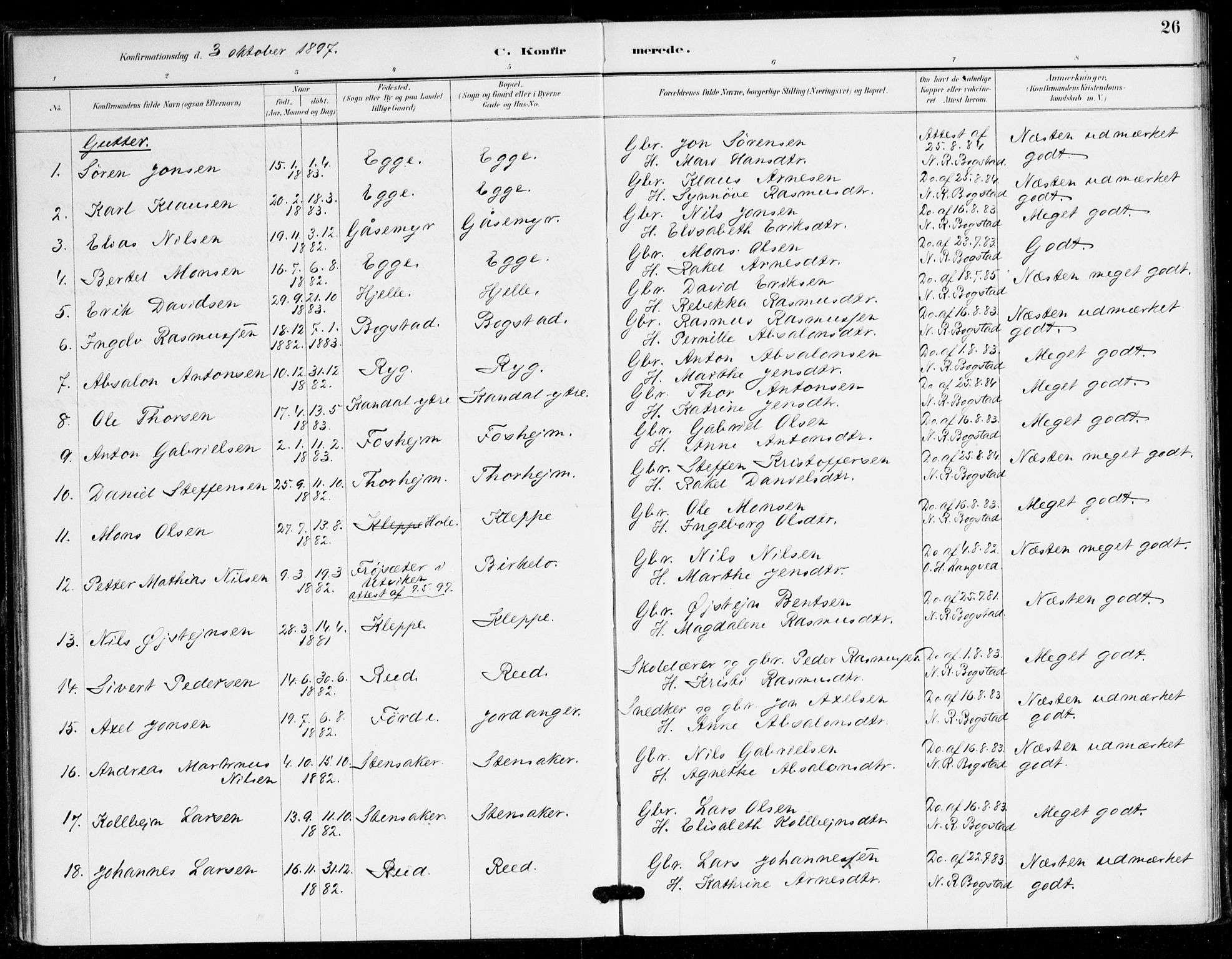 Gloppen sokneprestembete, AV/SAB-A-80101/H/Hac/L0002: Curate's parish register no. A 2, 1886-1897, p. 26