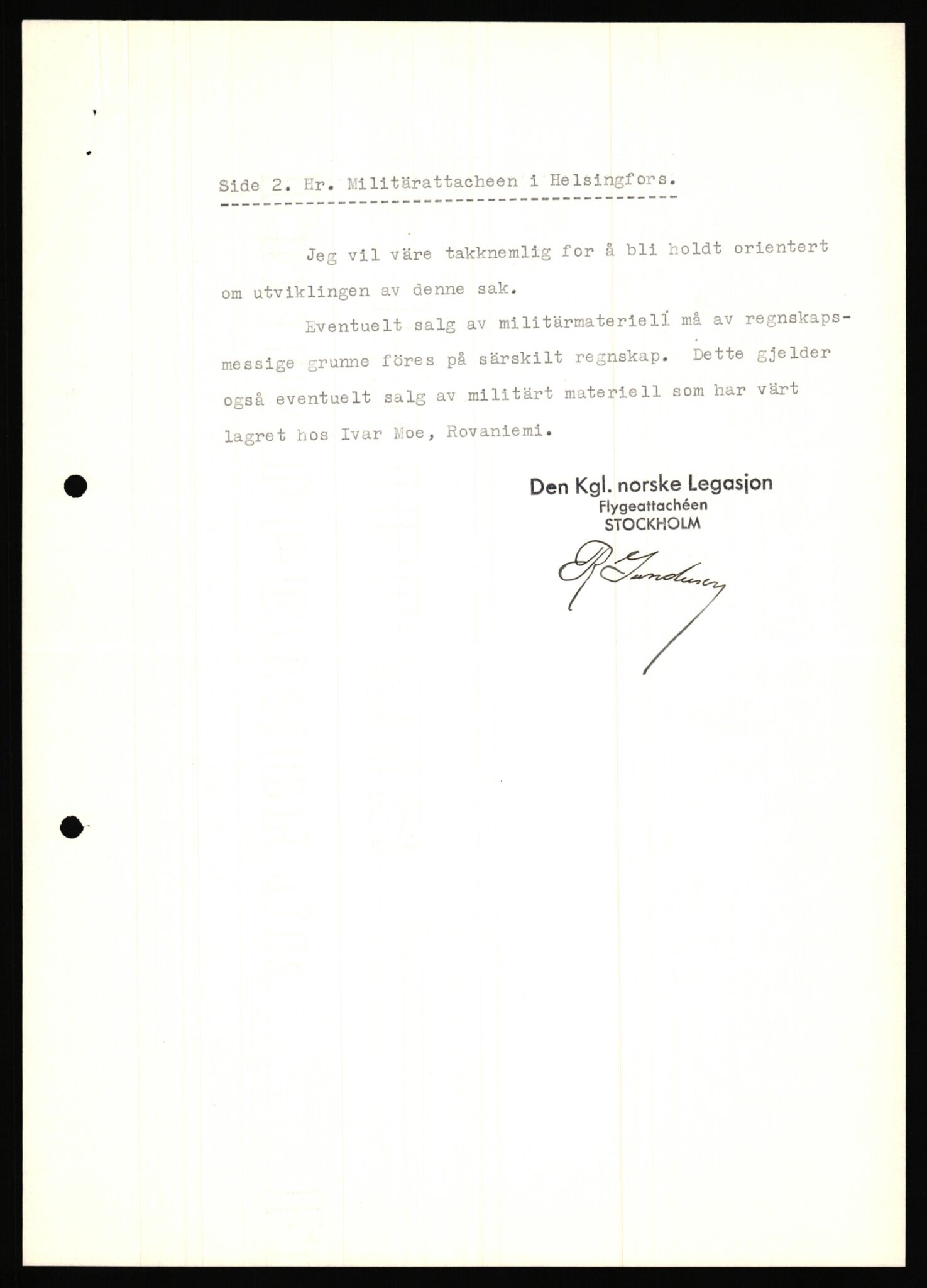 Forsvaret, Forsvarets krigshistoriske avdeling, AV/RA-RAFA-2017/Y/Ya/L0006: II-C-11-11,2 - Utenriksdepartementet.  Legasjonen i Helsingfors., 1940-1946, p. 139