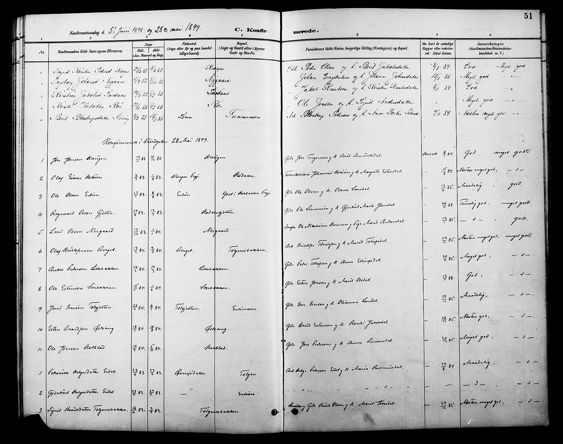 Tolga prestekontor, AV/SAH-PREST-062/L/L0010: Parish register (copy) no. 10, 1894-1918, p. 51