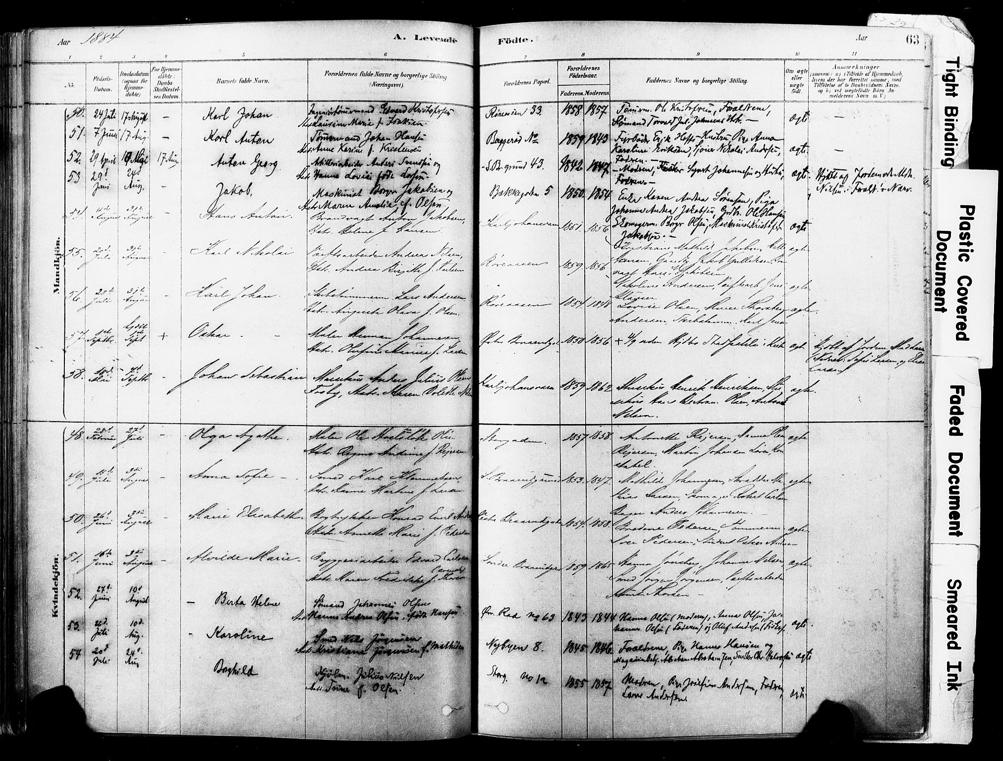 Horten kirkebøker, AV/SAKO-A-348/F/Fa/L0003: Parish register (official) no. 3, 1878-1887, p. 63