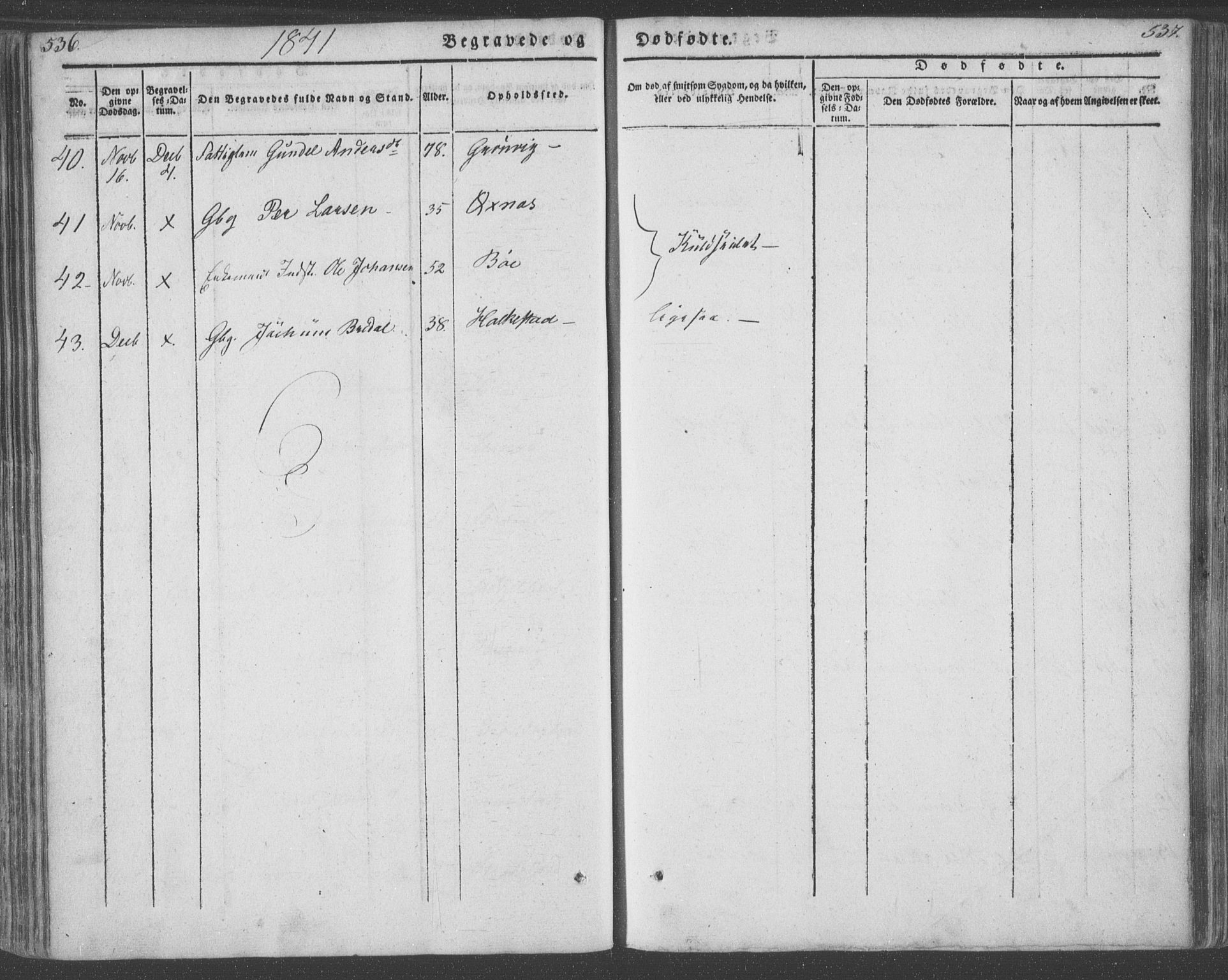 Ministerialprotokoller, klokkerbøker og fødselsregistre - Nordland, AV/SAT-A-1459/855/L0799: Parish register (official) no. 855A07, 1834-1852, p. 536-537