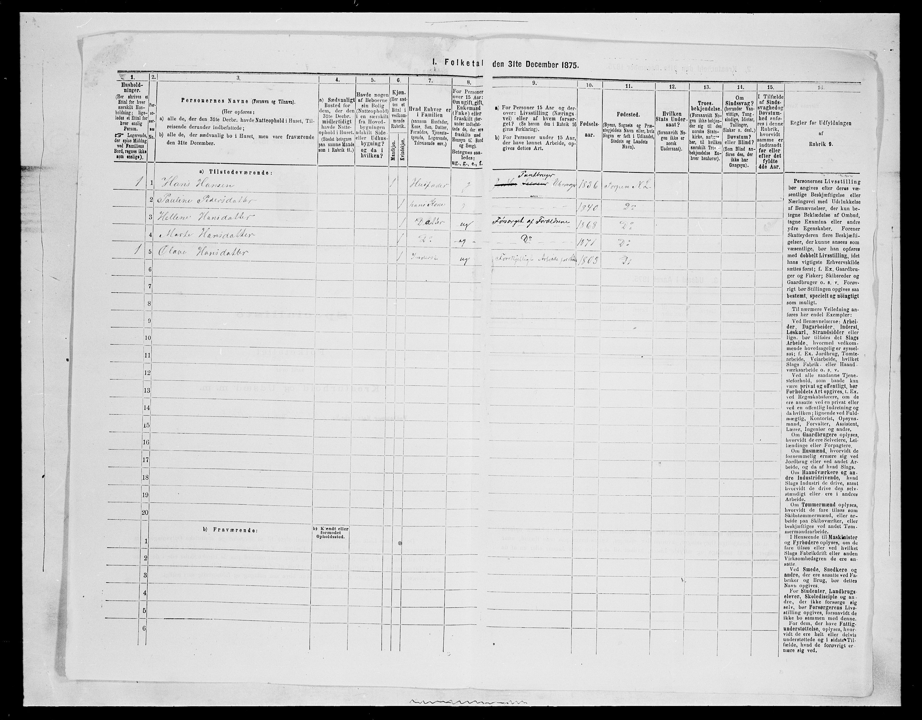 SAH, 1875 census for 0538P Nordre Land, 1875, p. 1204