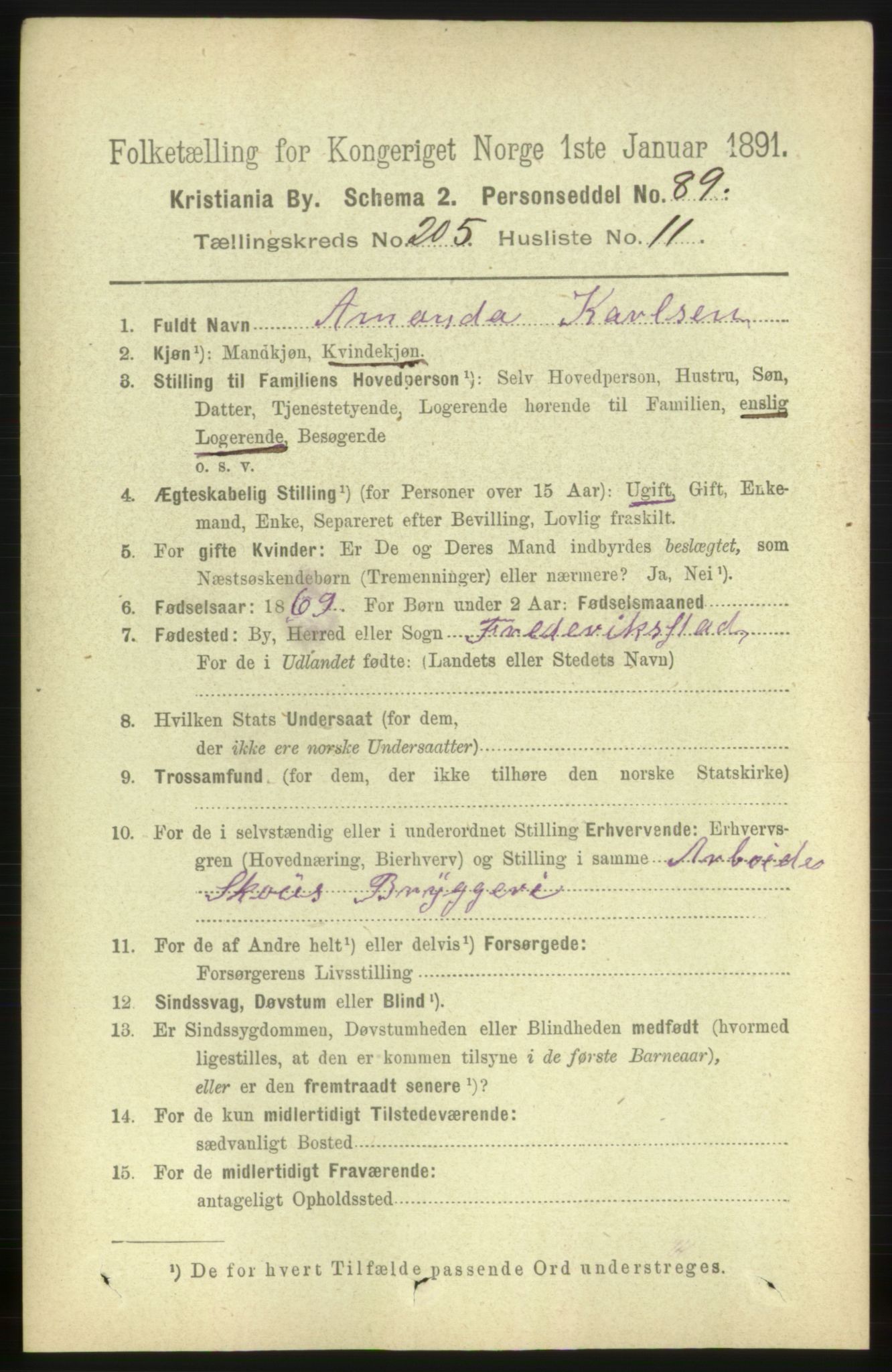RA, 1891 census for 0301 Kristiania, 1891, p. 123824