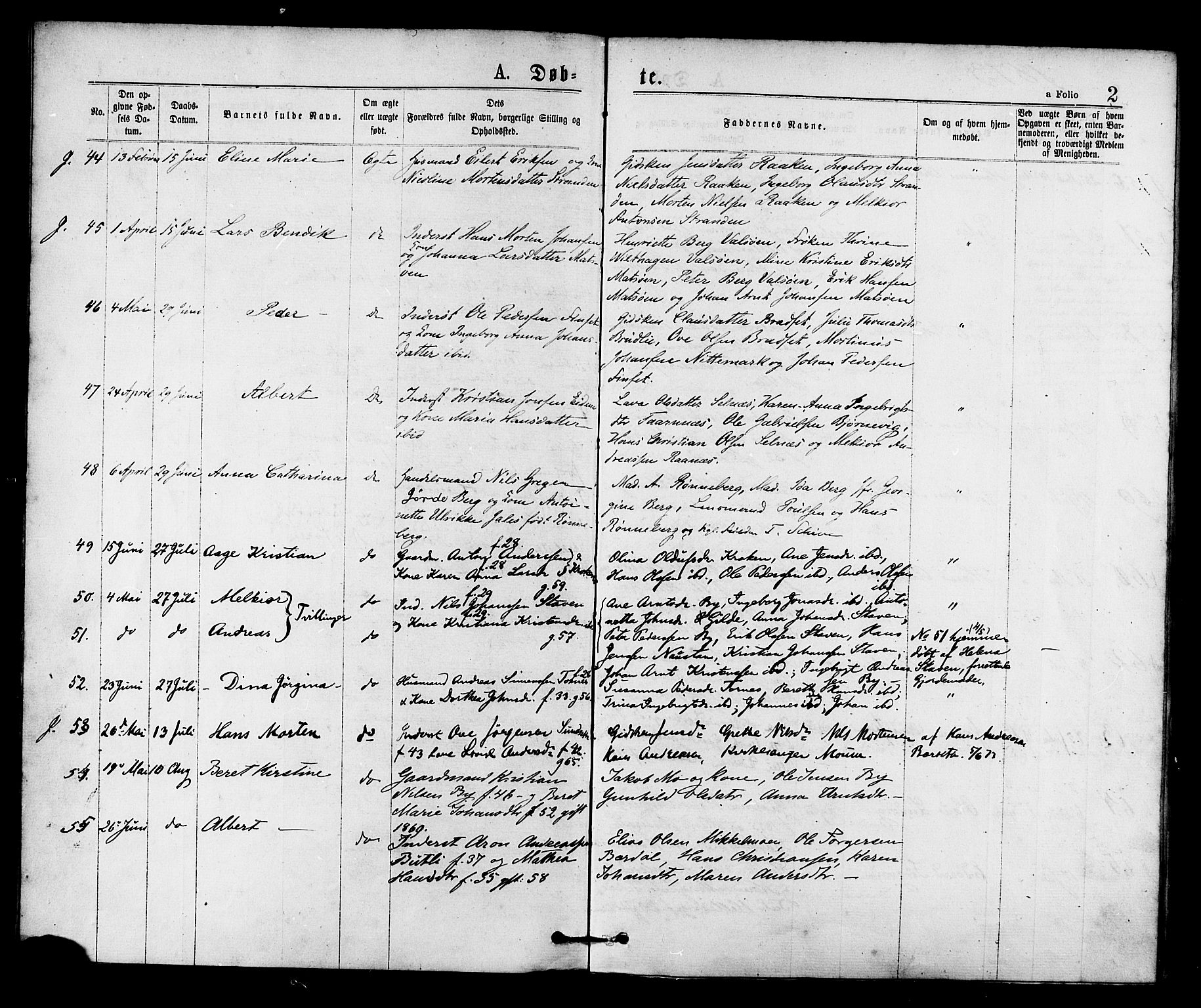 Ministerialprotokoller, klokkerbøker og fødselsregistre - Sør-Trøndelag, SAT/A-1456/655/L0679: Parish register (official) no. 655A08, 1873-1879, p. 2