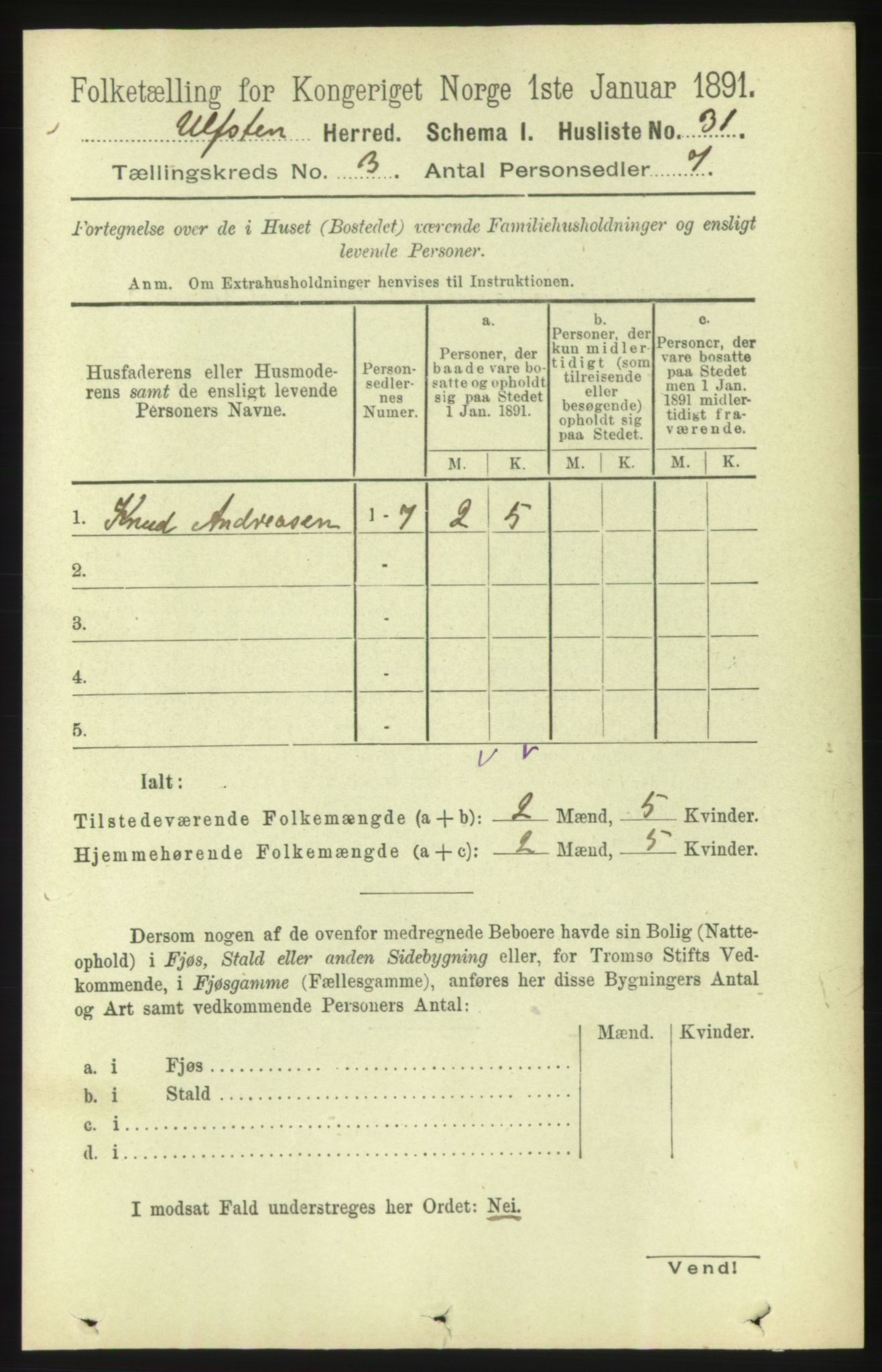 RA, 1891 census for 1516 Ulstein, 1891, p. 759