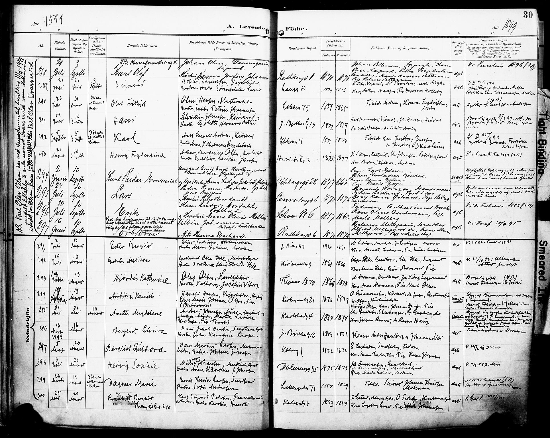 Petrus prestekontor Kirkebøker, AV/SAO-A-10872/F/Fa/L0005: Parish register (official) no. 5, 1899-1903, p. 30