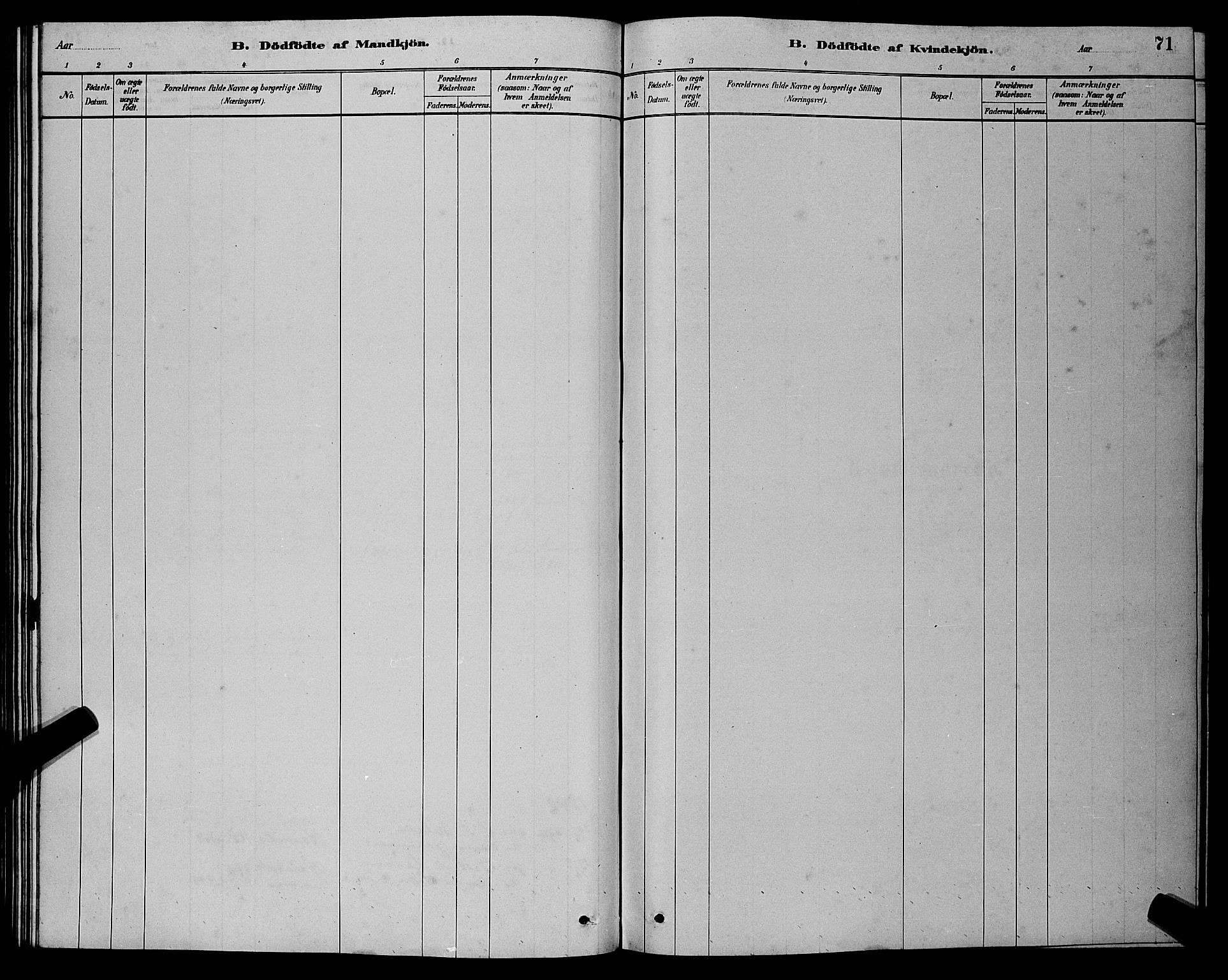 Bakke sokneprestkontor, AV/SAK-1111-0002/F/Fb/Fba/L0002: Parish register (copy) no. B 2, 1879-1893, p. 71