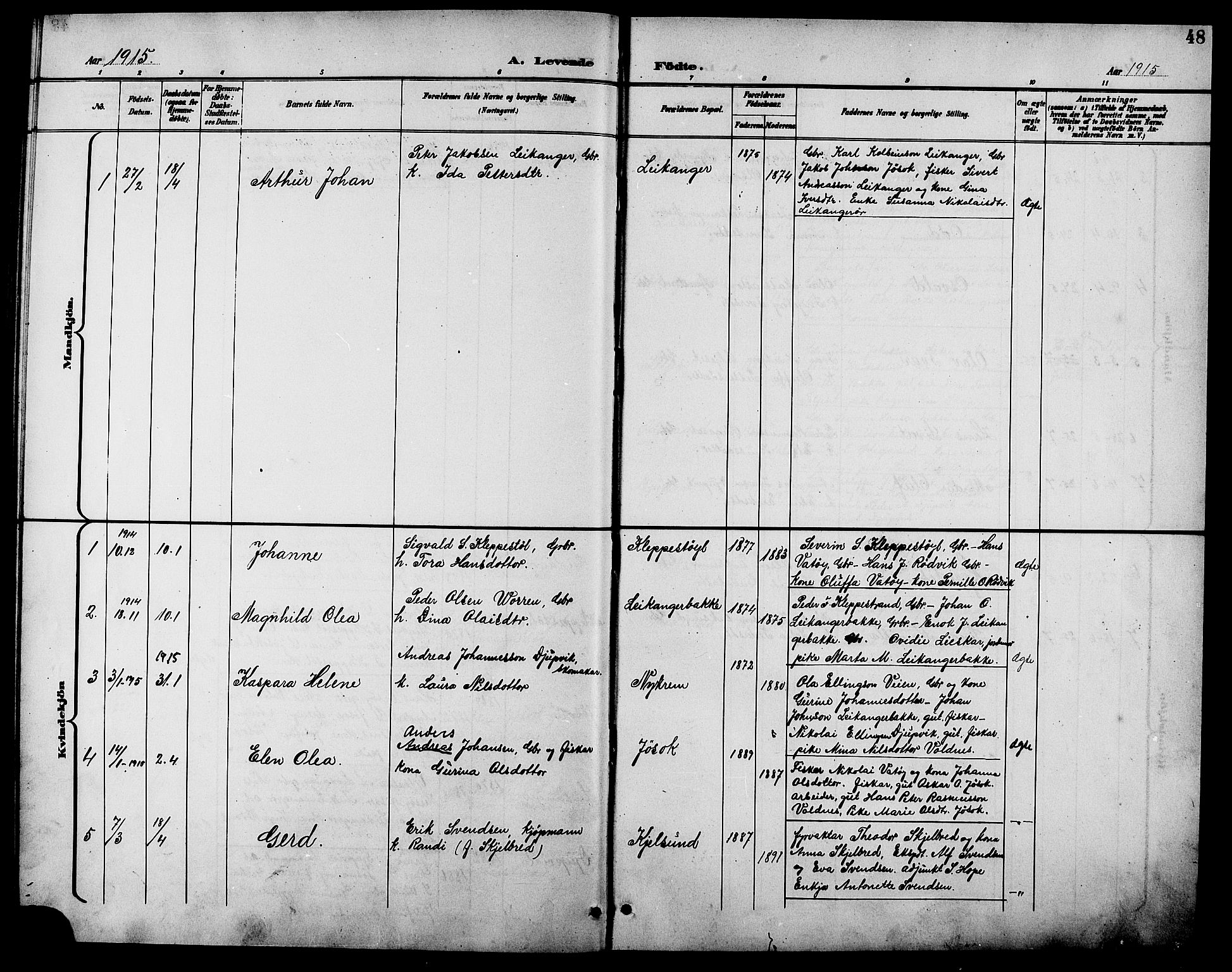 Ministerialprotokoller, klokkerbøker og fødselsregistre - Møre og Romsdal, AV/SAT-A-1454/508/L0098: Parish register (copy) no. 508C02, 1898-1916, p. 48