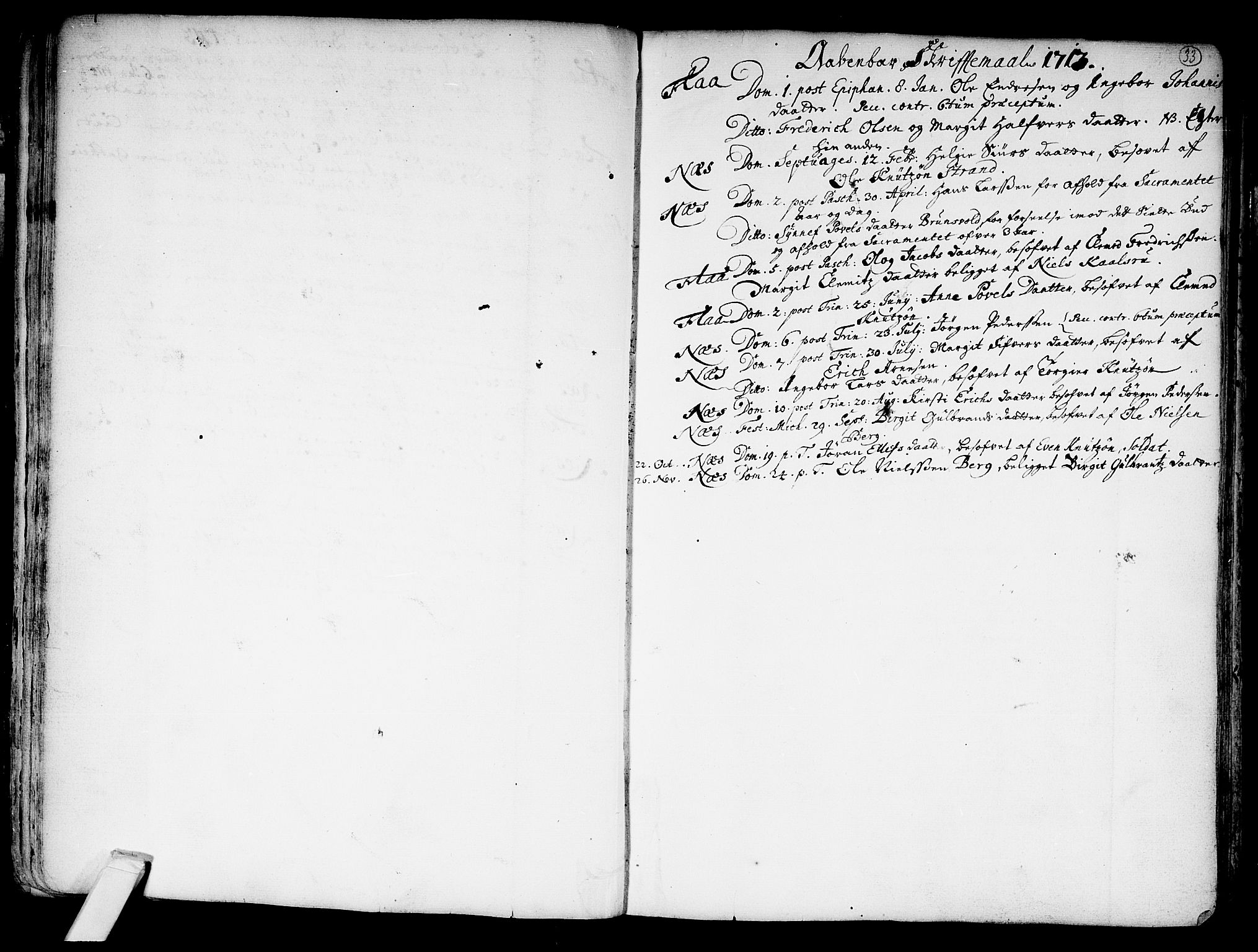 Nes kirkebøker, AV/SAKO-A-236/F/Fa/L0002: Parish register (official) no. 2, 1707-1759, p. 33