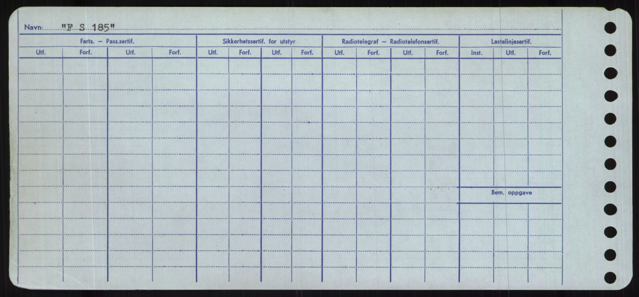 Sjøfartsdirektoratet med forløpere, Skipsmålingen, RA/S-1627/H/Hc/L0001: Lektere, A-Y, p. 160