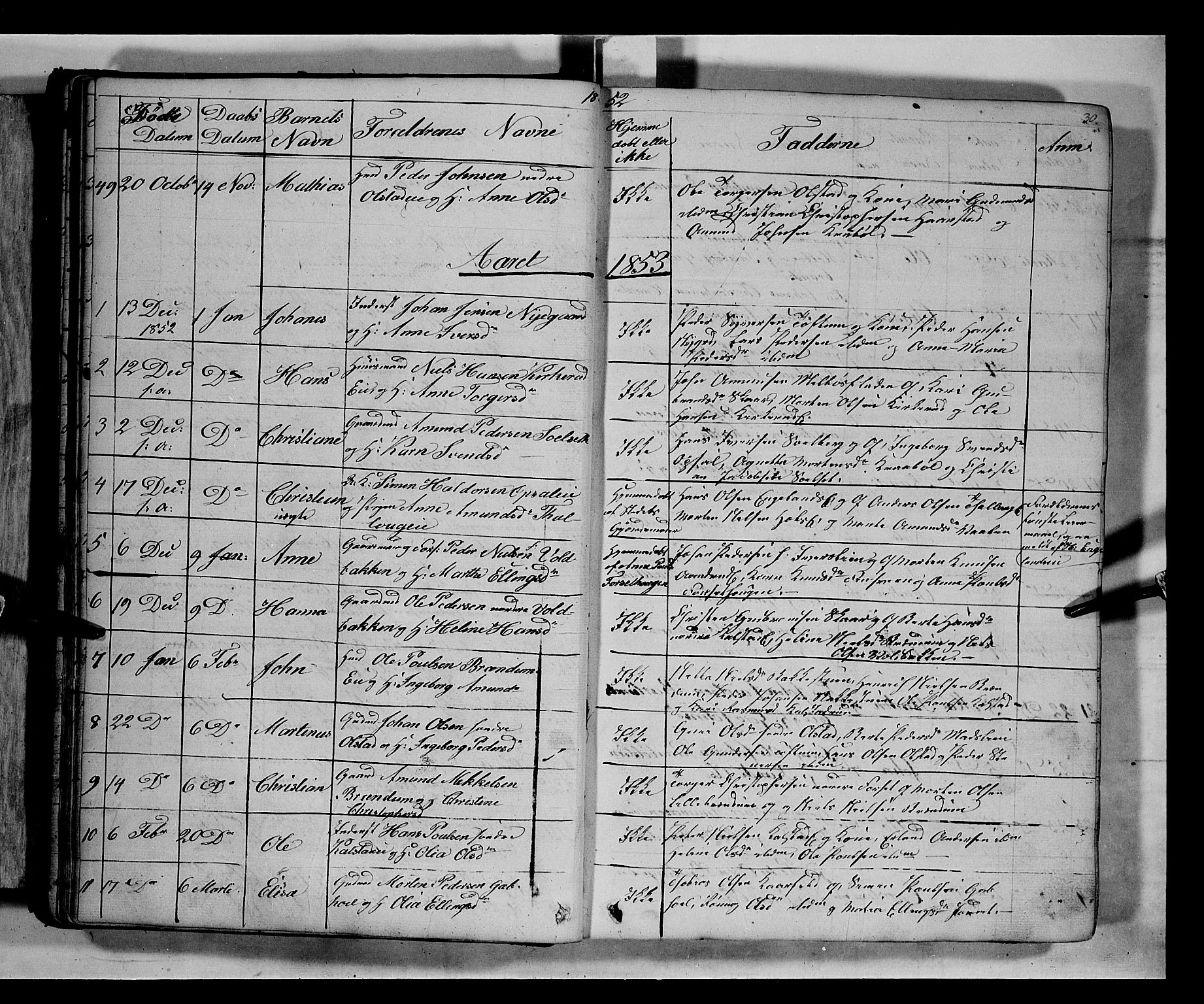 Gausdal prestekontor, SAH/PREST-090/H/Ha/Hab/L0005: Parish register (copy) no. 5, 1846-1867, p. 30