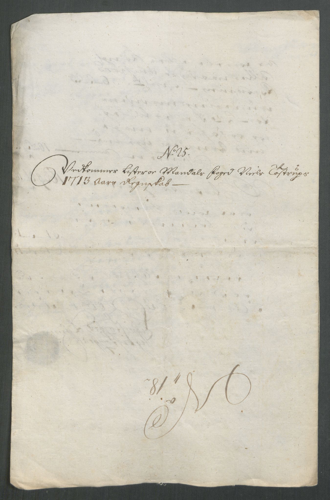 Rentekammeret inntil 1814, Reviderte regnskaper, Fogderegnskap, AV/RA-EA-4092/R43/L2556: Fogderegnskap Lista og Mandal, 1713, p. 415