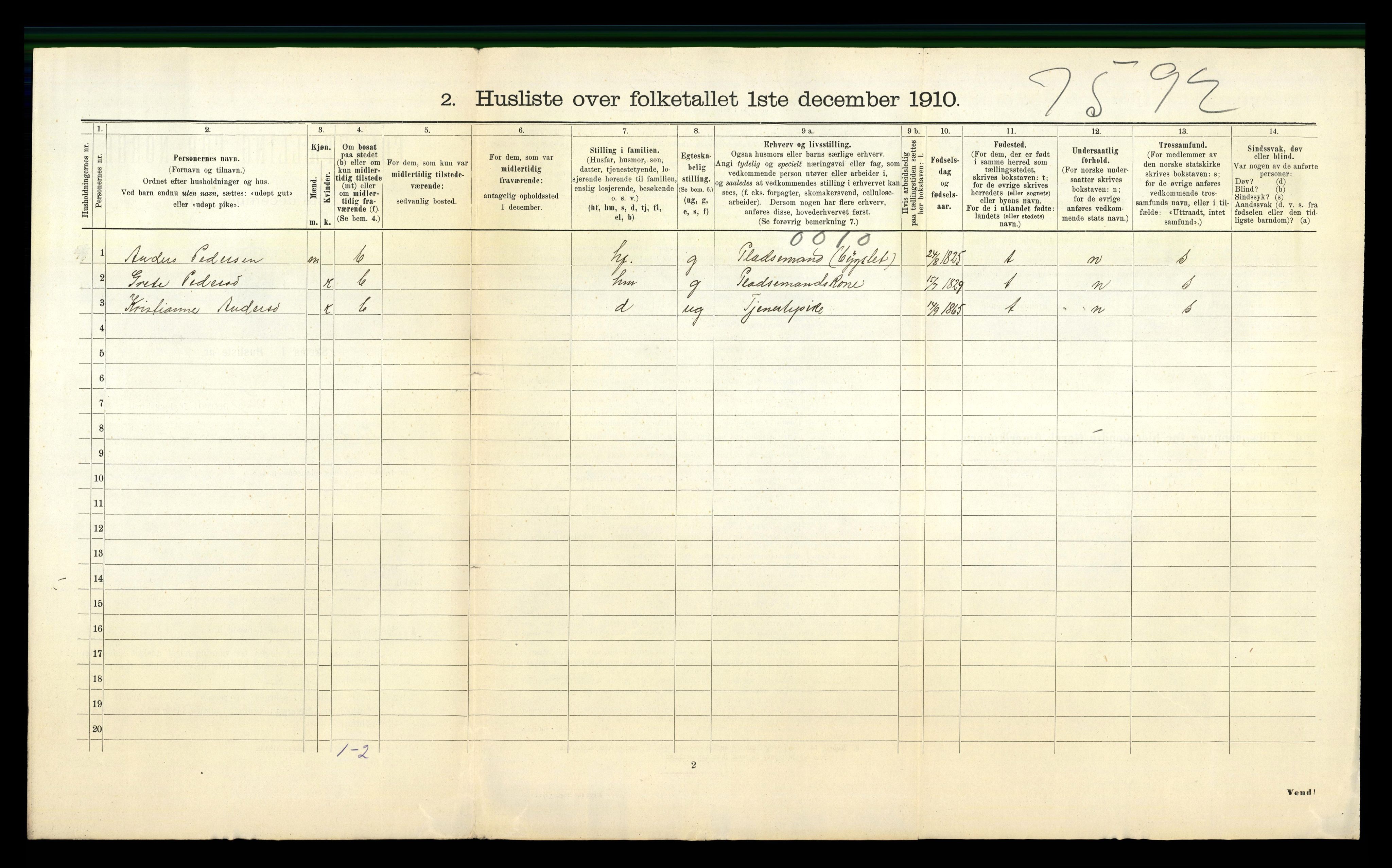 RA, 1910 census for Selje, 1910, p. 557