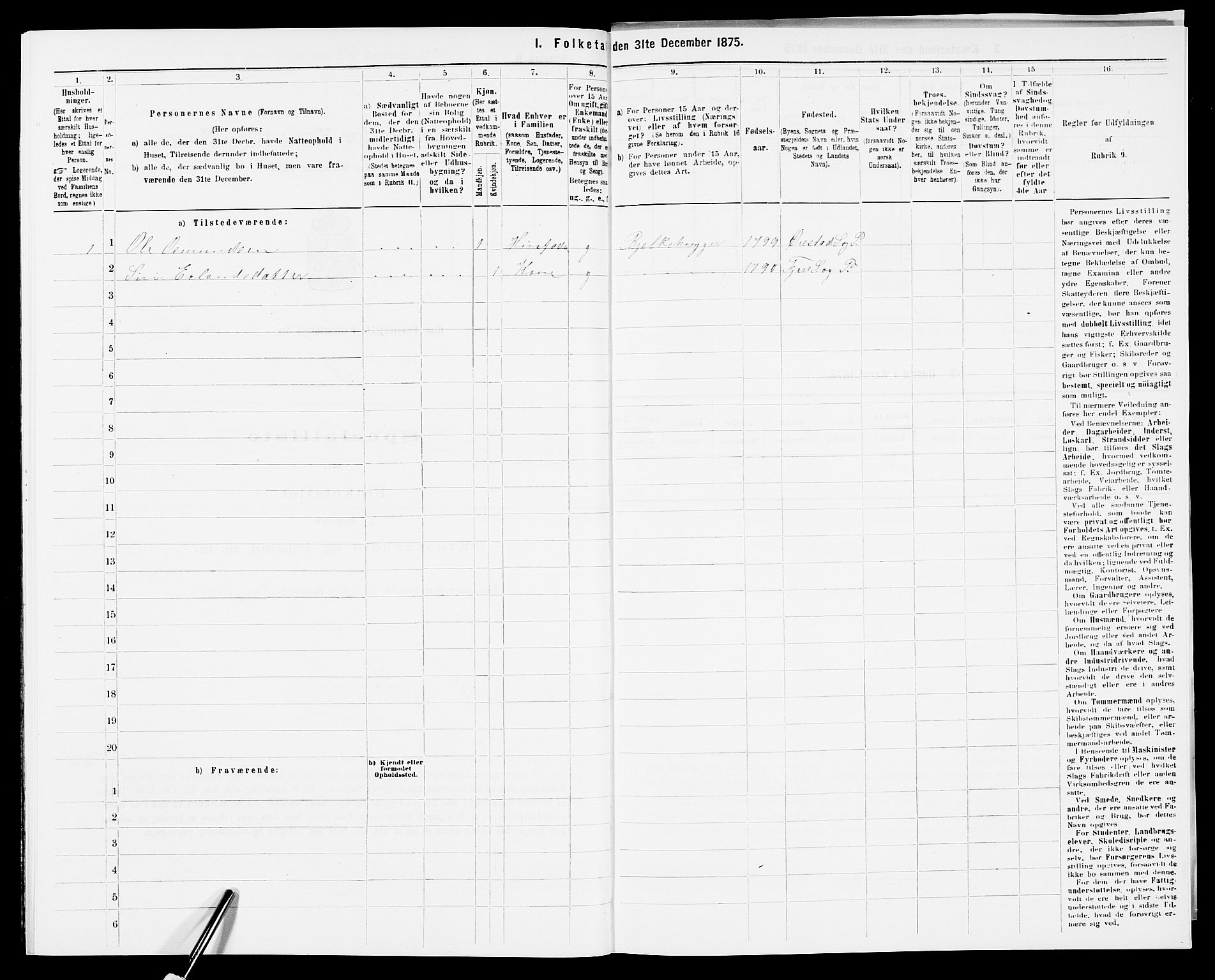 SAK, 1875 census for 0922P Hisøy, 1875, p. 737