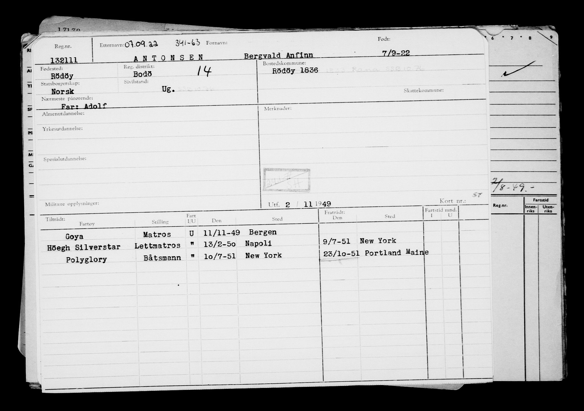 Direktoratet for sjømenn, AV/RA-S-3545/G/Gb/L0210: Hovedkort, 1922, p. 440