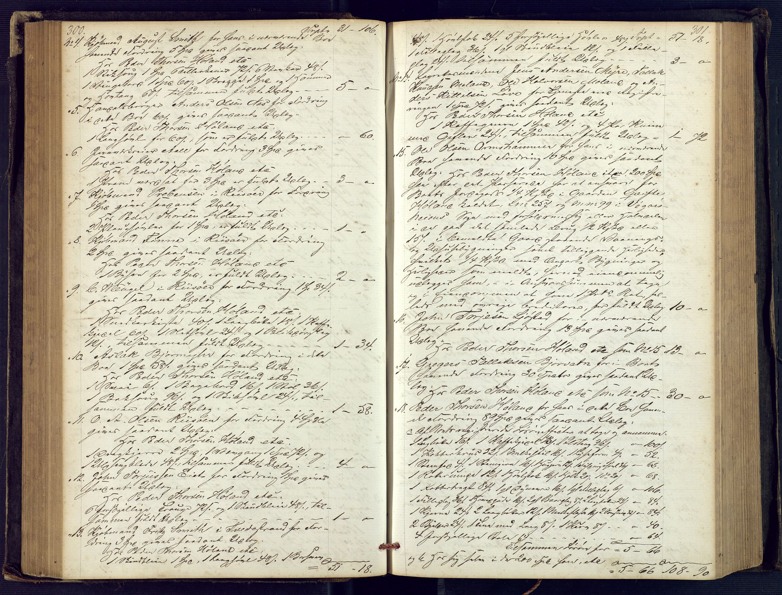 Holt sorenskriveri, SAK/1221-0002/H/Hc/L0029: Skifteutlodningsprotokoll nr. 4 med løst register, 1857-1862, p. 300-301