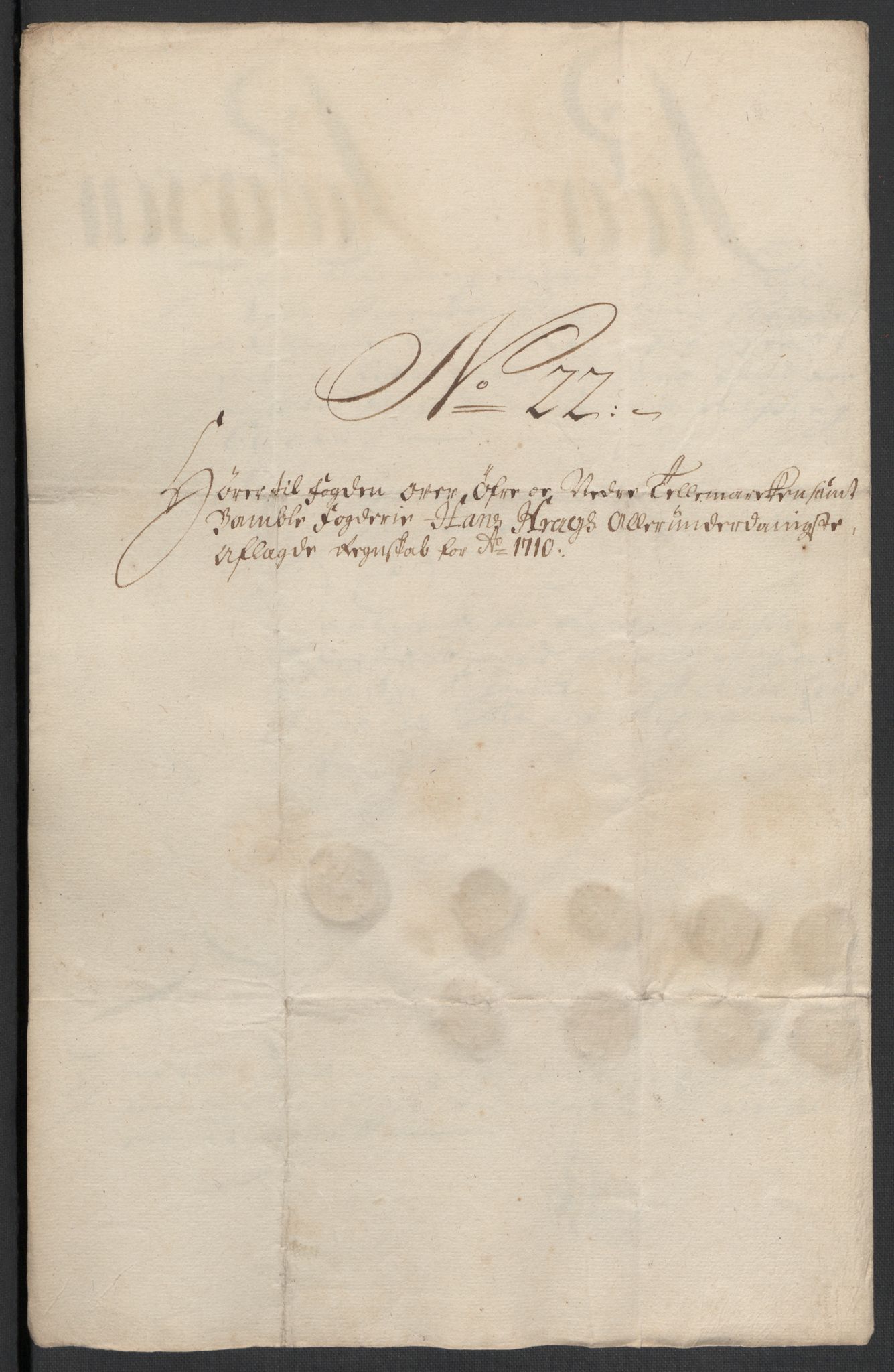 Rentekammeret inntil 1814, Reviderte regnskaper, Fogderegnskap, AV/RA-EA-4092/R36/L2119: Fogderegnskap Øvre og Nedre Telemark og Bamble, 1710, p. 139