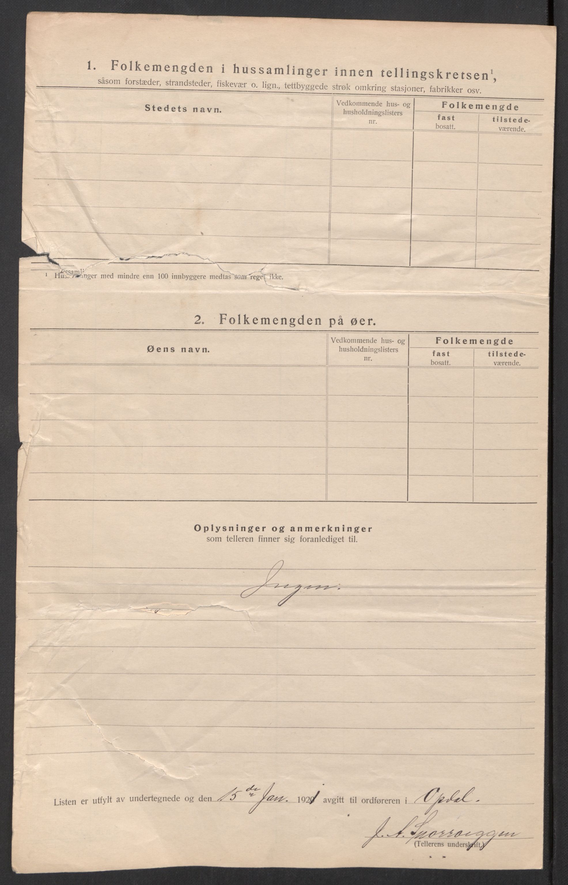 SAT, 1920 census for Oppdal, 1920, p. 32