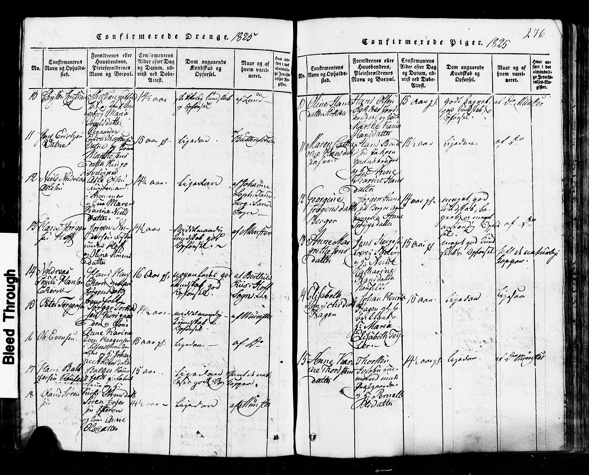 Hurum kirkebøker, AV/SAKO-A-229/G/Ga/L0001: Parish register (copy) no. I 1, 1816-1826, p. 276