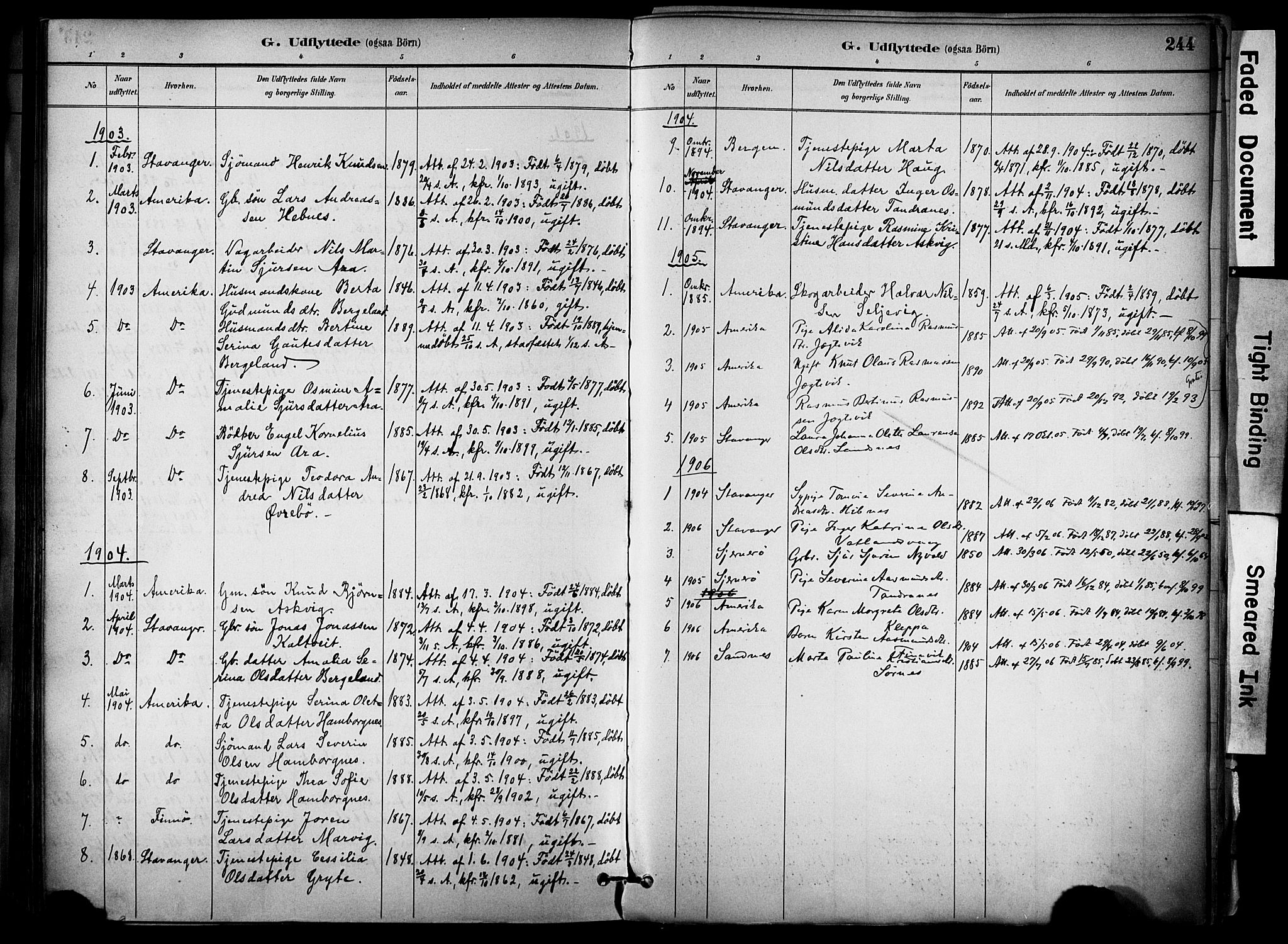 Jelsa sokneprestkontor, SAST/A-101842/01/IV: Parish register (official) no. A 10, 1884-1906, p. 244