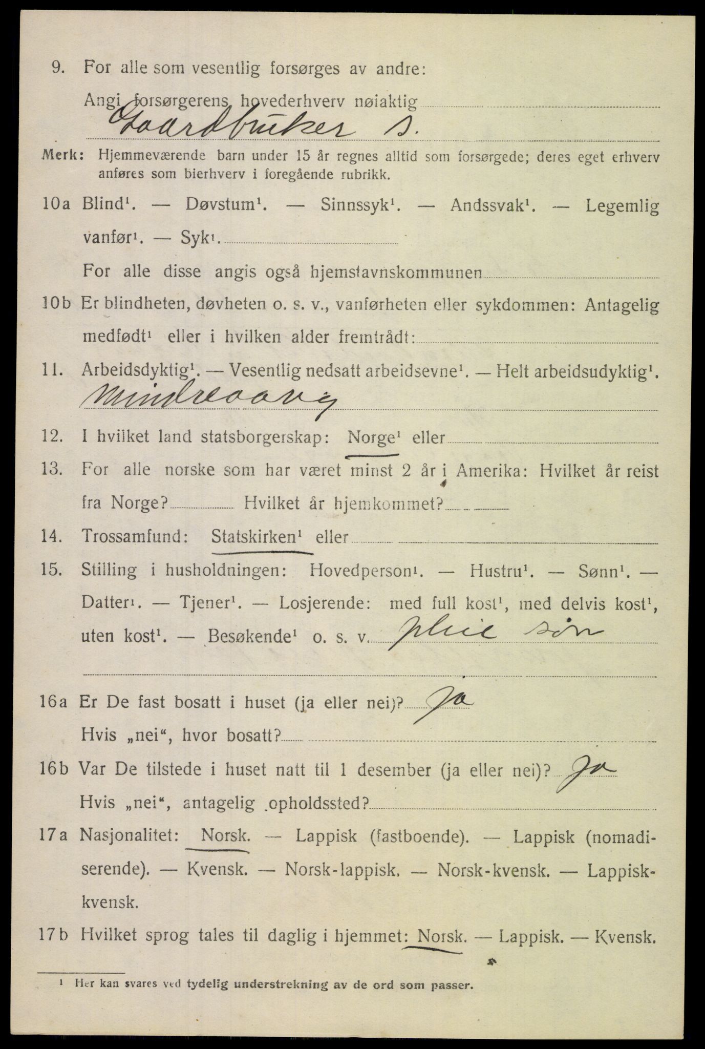 SAT, 1920 census for Lødingen, 1920, p. 5688