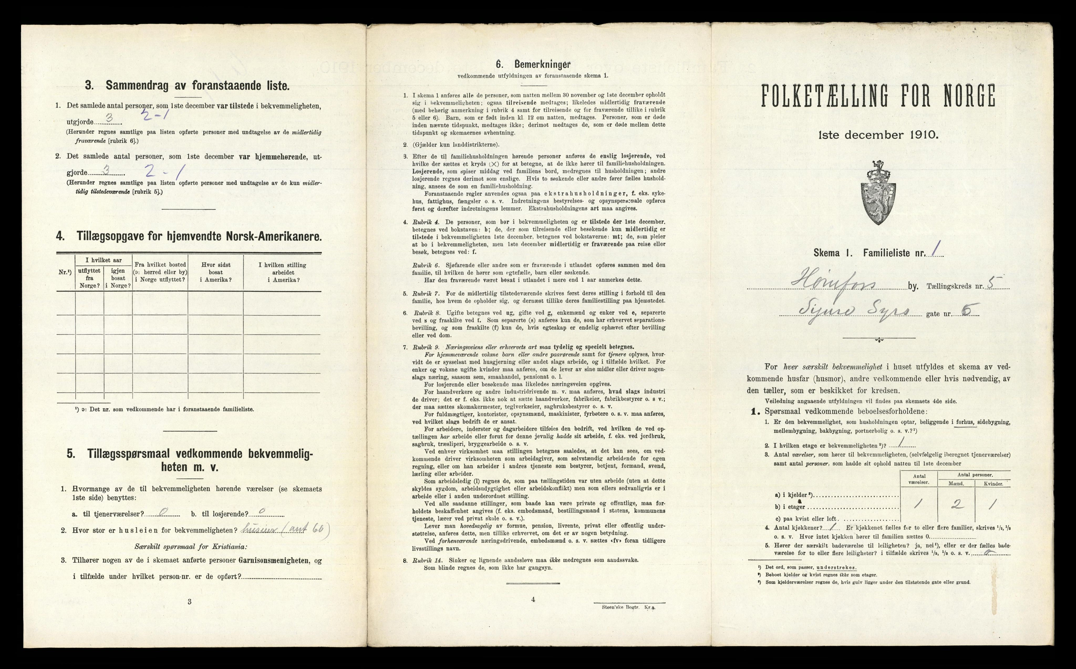 RA, 1910 census for Hønefoss, 1910, p. 1111