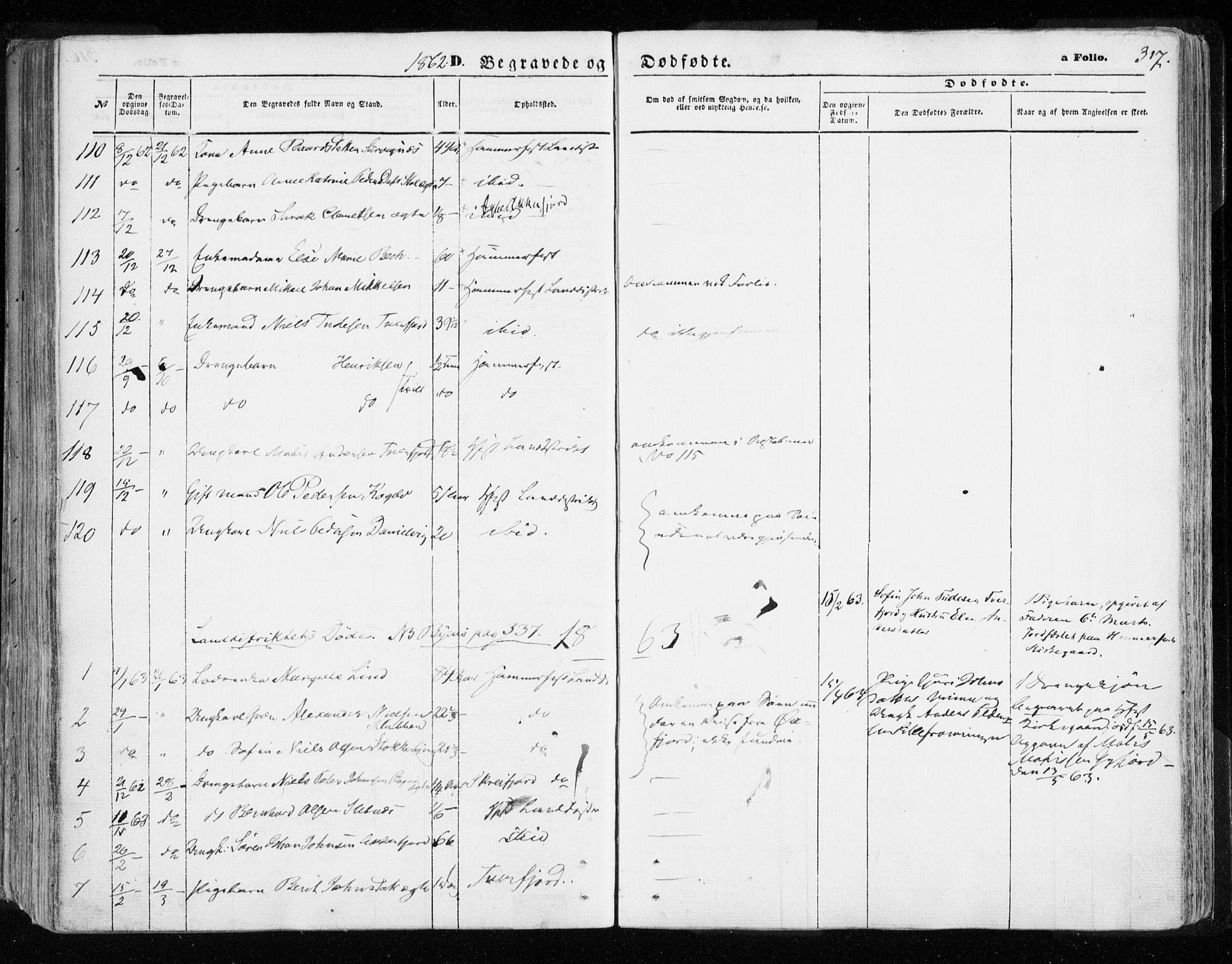 Hammerfest sokneprestkontor, SATØ/S-1347/H/Ha/L0005.kirke: Parish register (official) no. 5, 1857-1869, p. 317