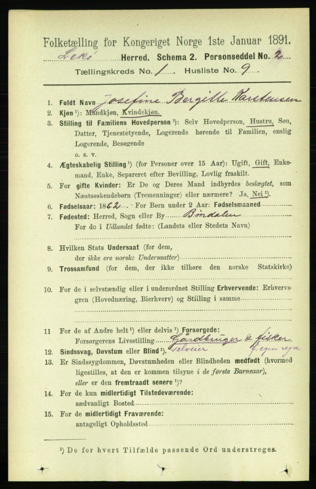 RA, 1891 census for 1755 Leka, 1891, p. 184