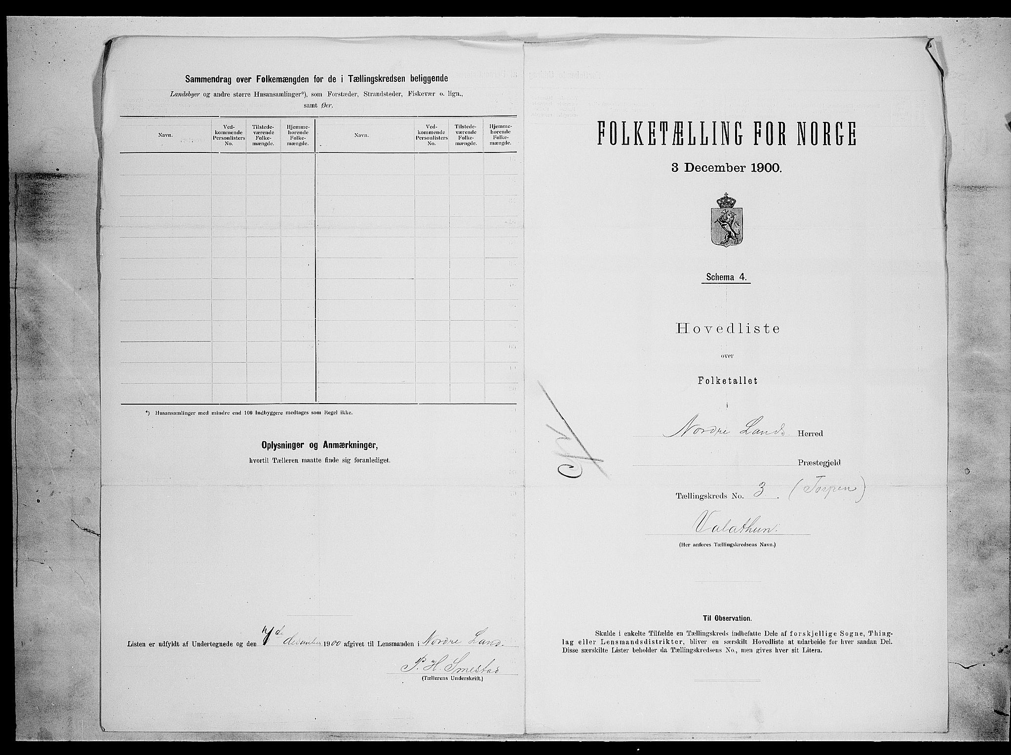 SAH, 1900 census for Nordre Land, 1900, p. 24