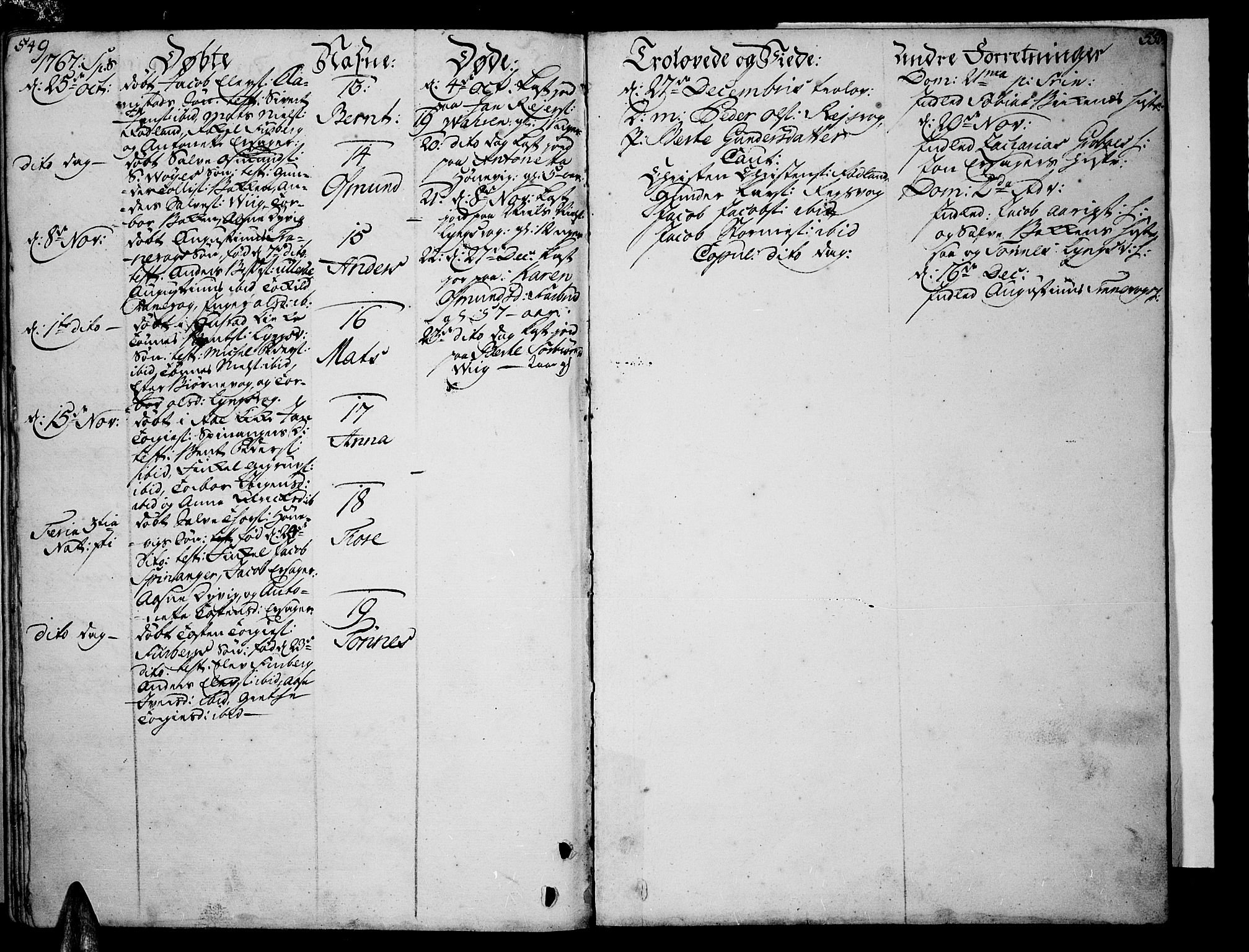 Lista sokneprestkontor, AV/SAK-1111-0027/F/Fa/L0003: Parish register (official) no. A 3 /3, 1752-1767, p. 549-550