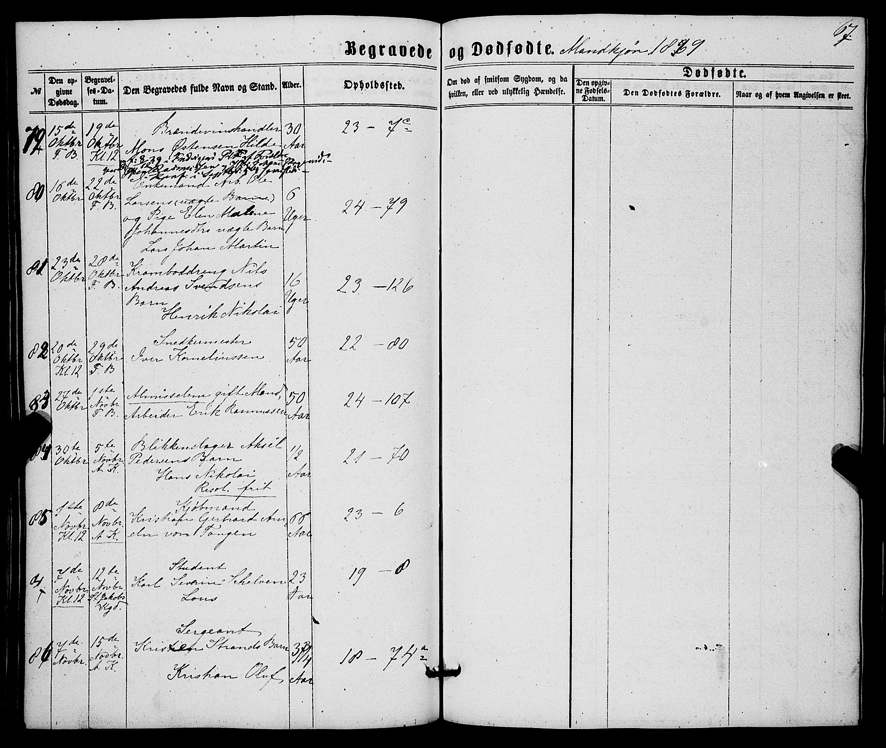 Korskirken sokneprestembete, AV/SAB-A-76101/H/Haa/L0045: Parish register (official) no. E 3, 1863-1875, p. 67