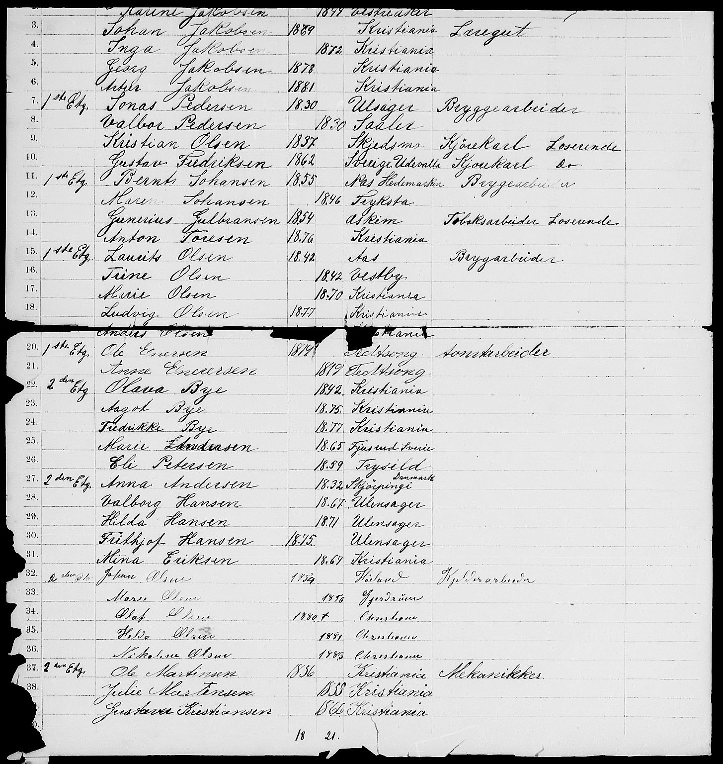 RA, 1885 census for 0301 Kristiania, 1885, p. 9061