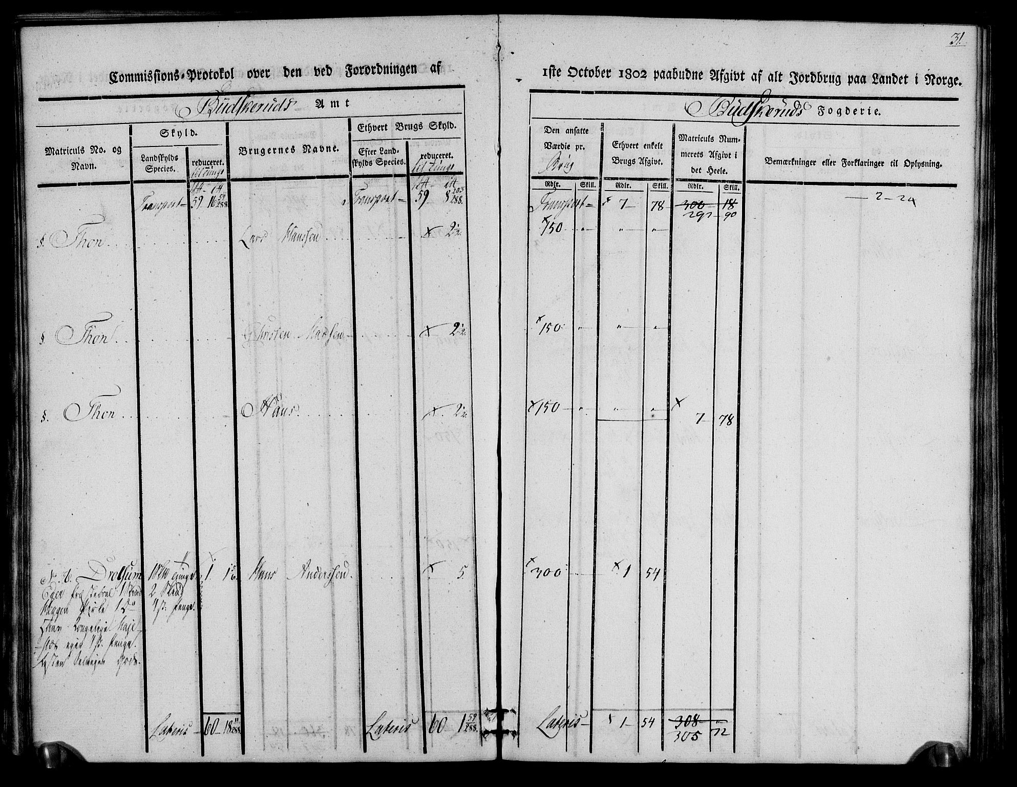 Rentekammeret inntil 1814, Realistisk ordnet avdeling, AV/RA-EA-4070/N/Ne/Nea/L0059: Buskerud fogderi. Kommisjonsprotokoll for Modum prestegjeld, 1803, p. 31