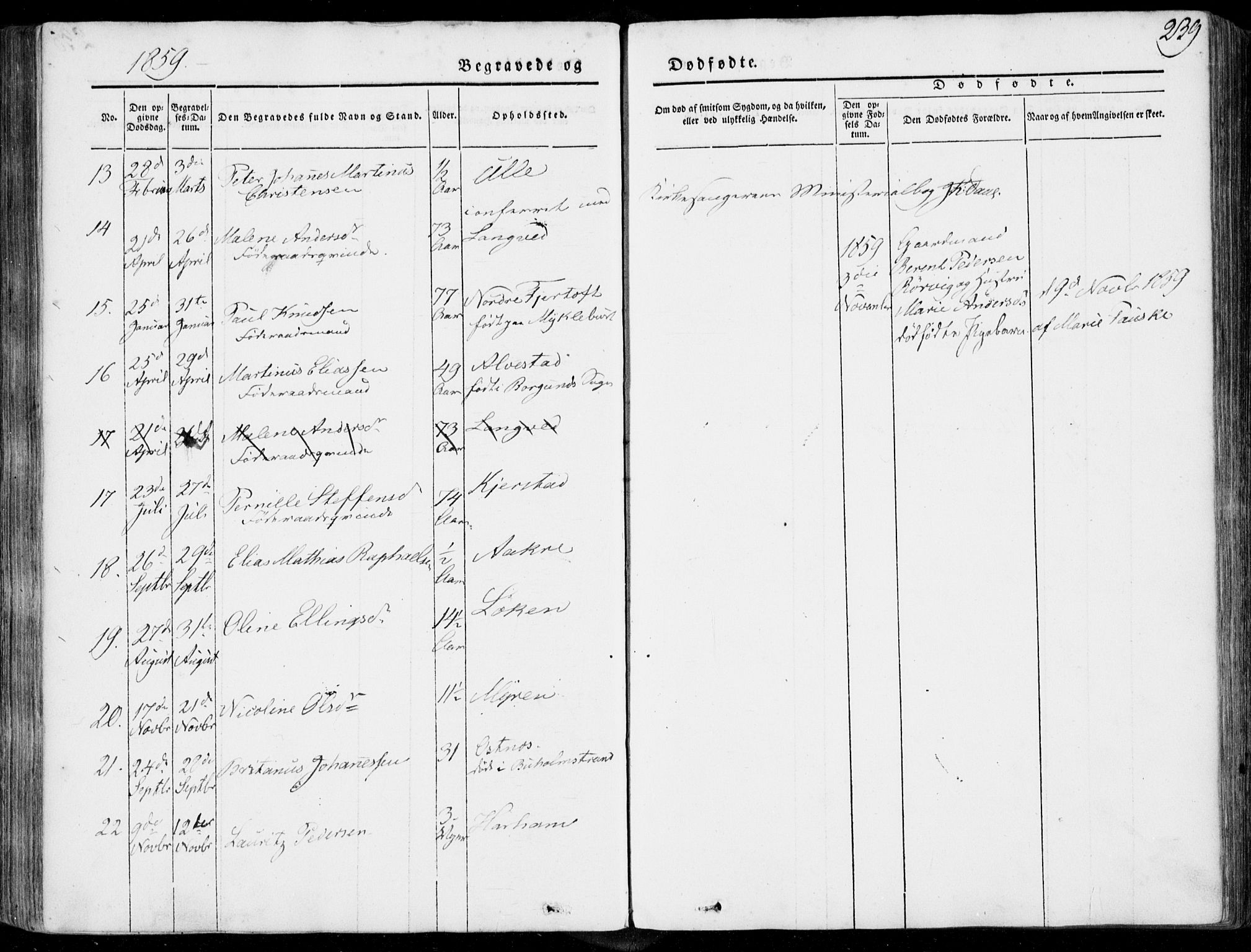 Ministerialprotokoller, klokkerbøker og fødselsregistre - Møre og Romsdal, AV/SAT-A-1454/536/L0497: Parish register (official) no. 536A06, 1845-1865, p. 239