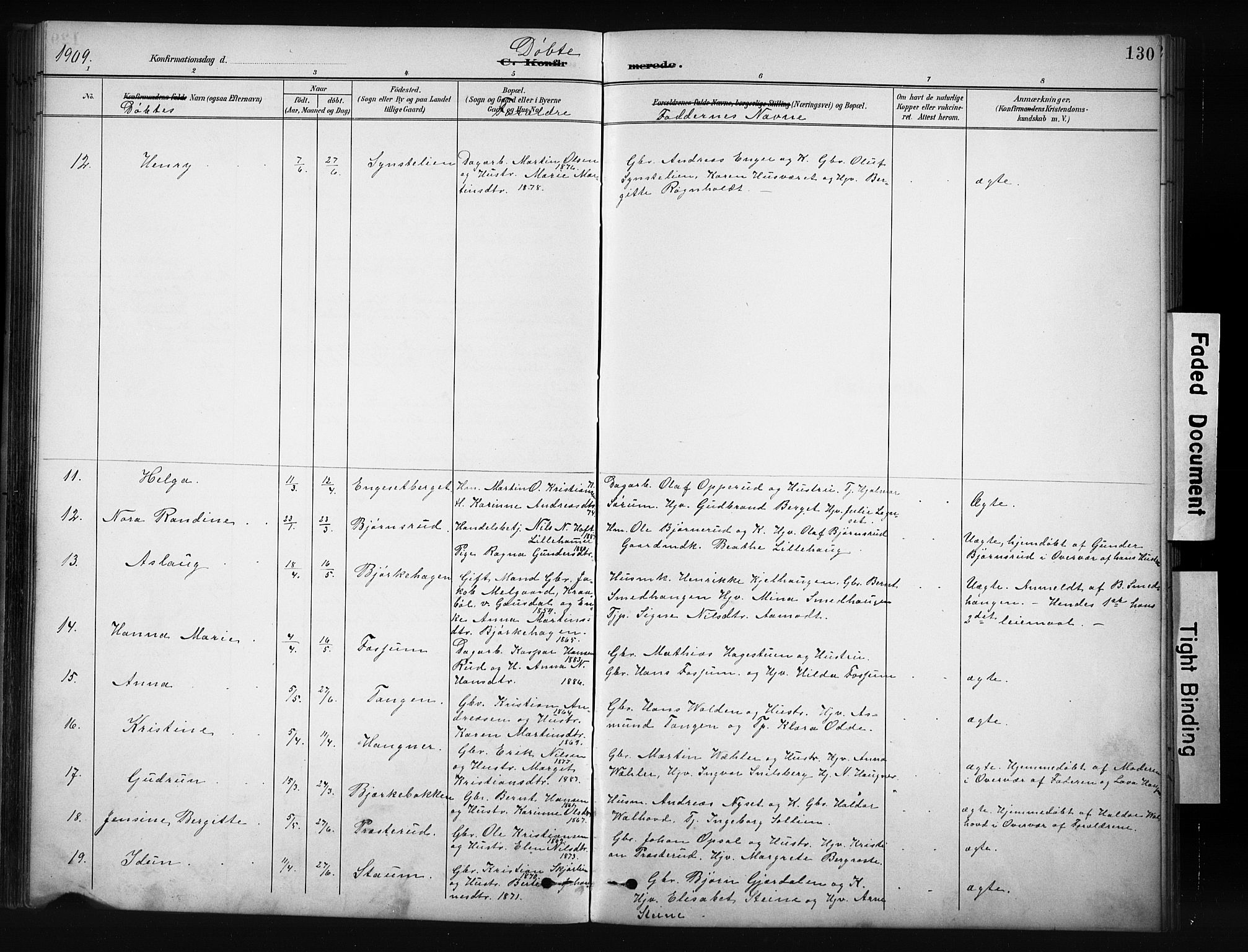 Nordre Land prestekontor, SAH/PREST-124/H/Ha/Hab/L0012: Parish register (copy) no. 12, 1891-1909, p. 130