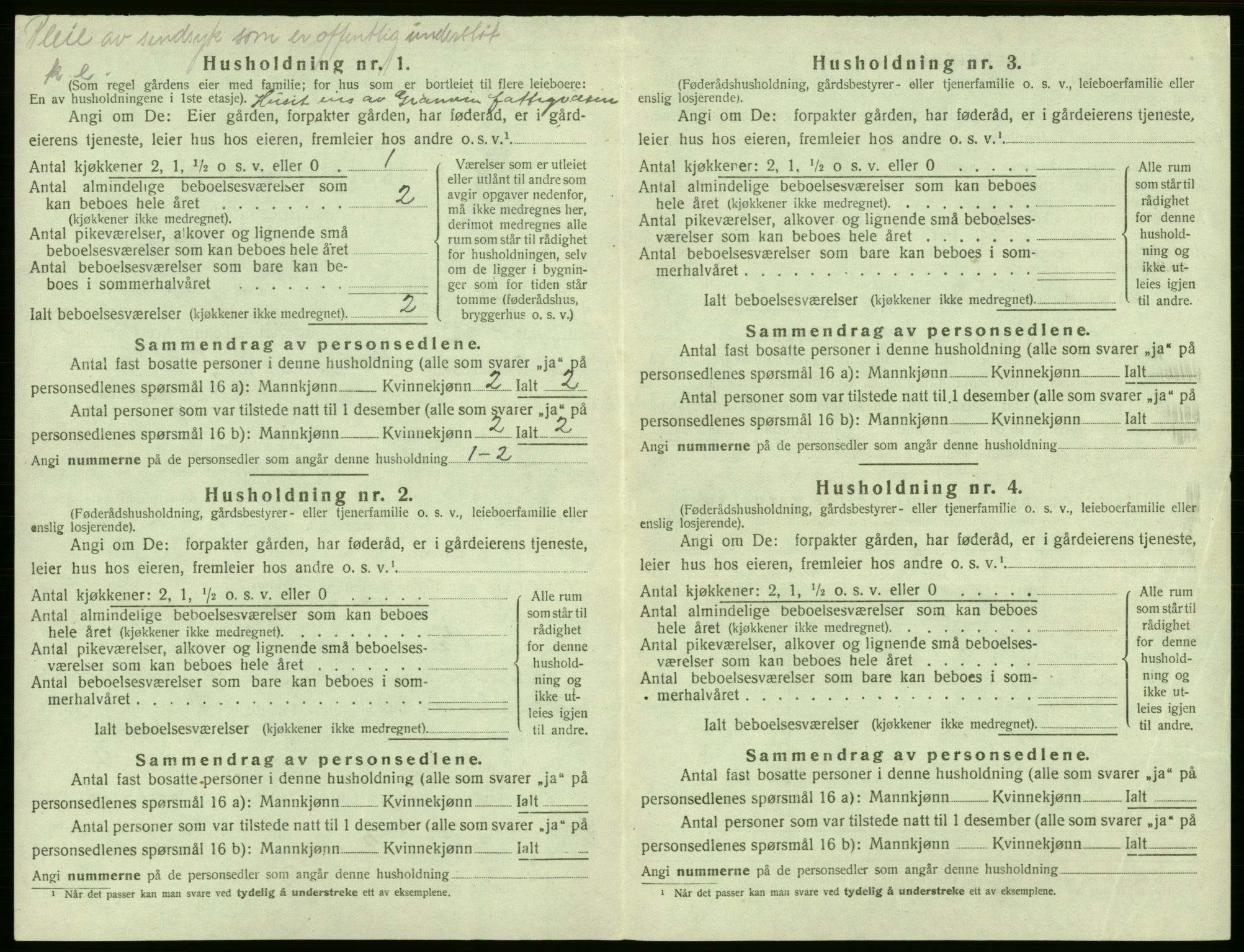 SAB, 1920 census for Granvin, 1920, p. 229