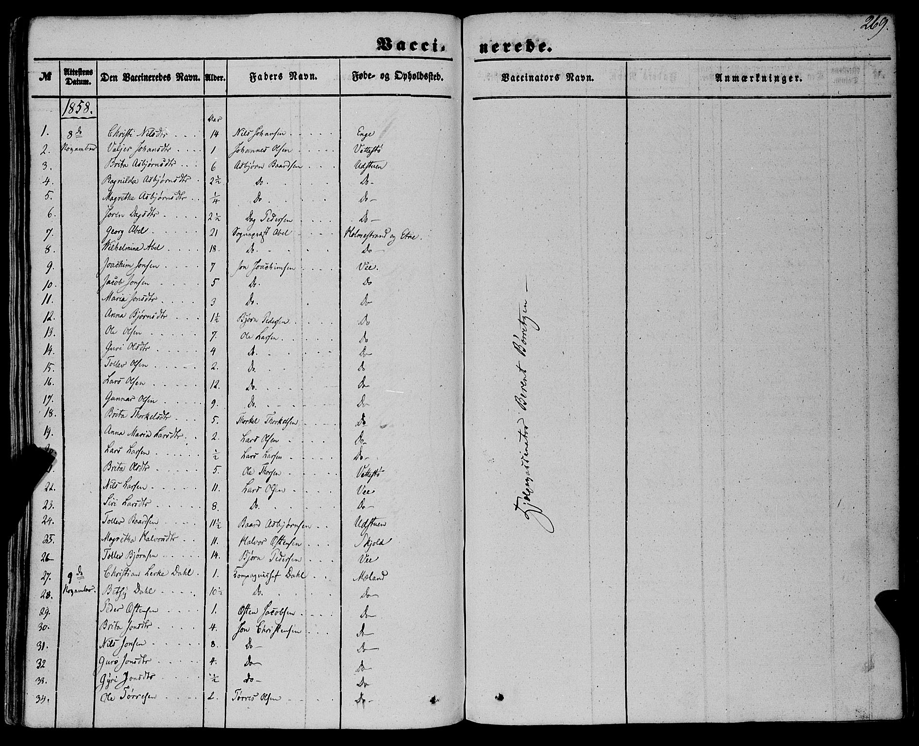 Etne sokneprestembete, AV/SAB-A-75001/H/Haa: Parish register (official) no. A 8, 1848-1862, p. 269